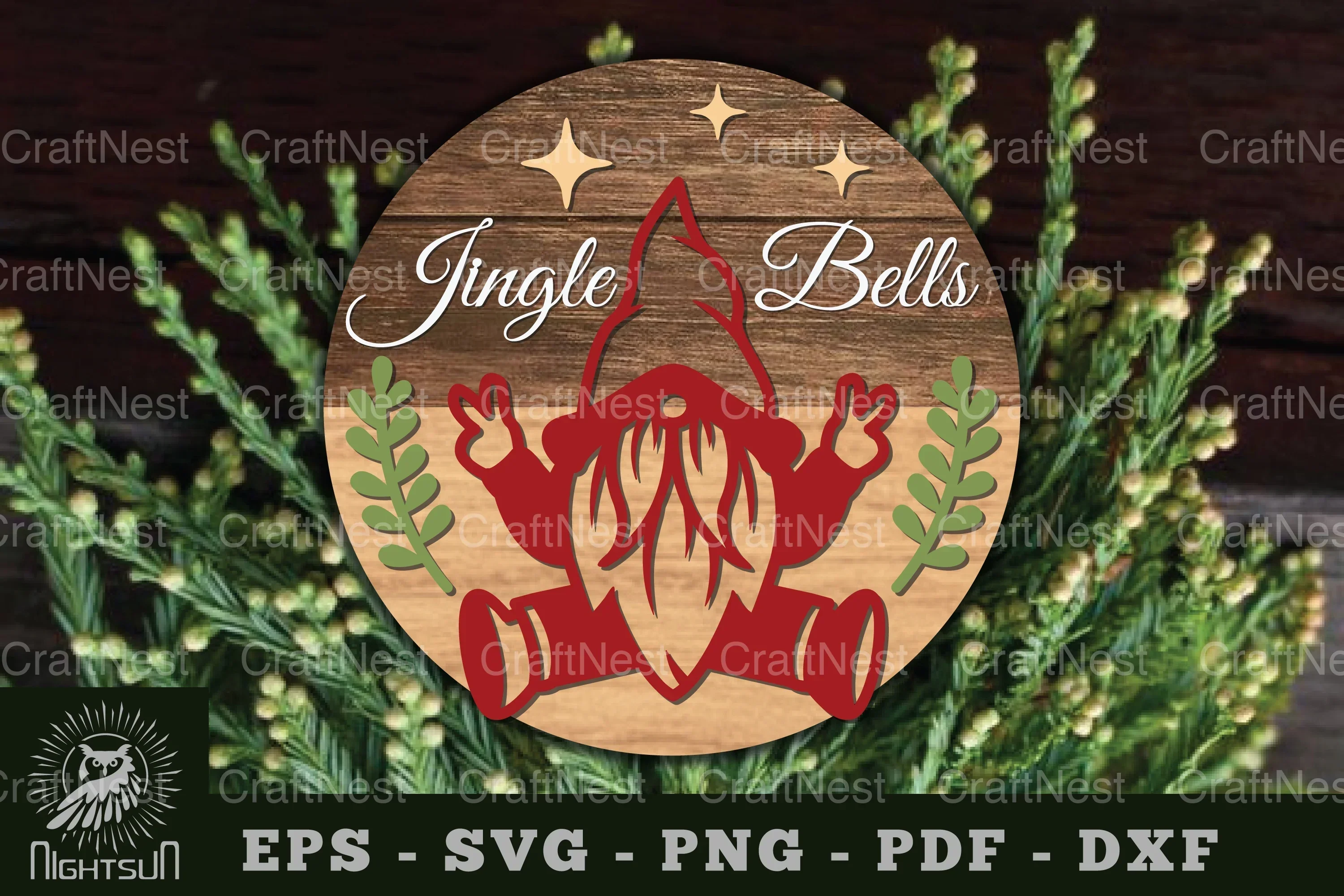 Jingle Bells Laser Cut Sign Clipart Bundle