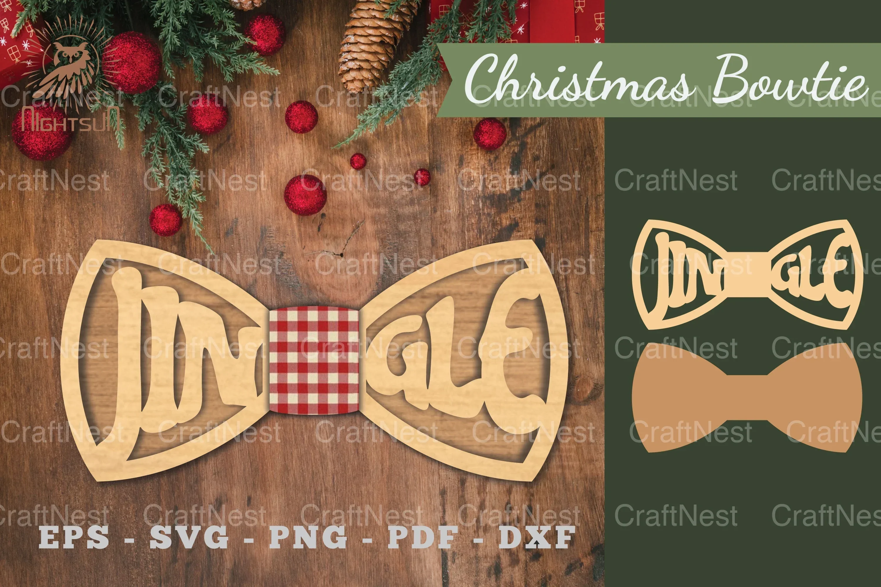 Jingle Laser Cut Bowtie Clipart Bundle