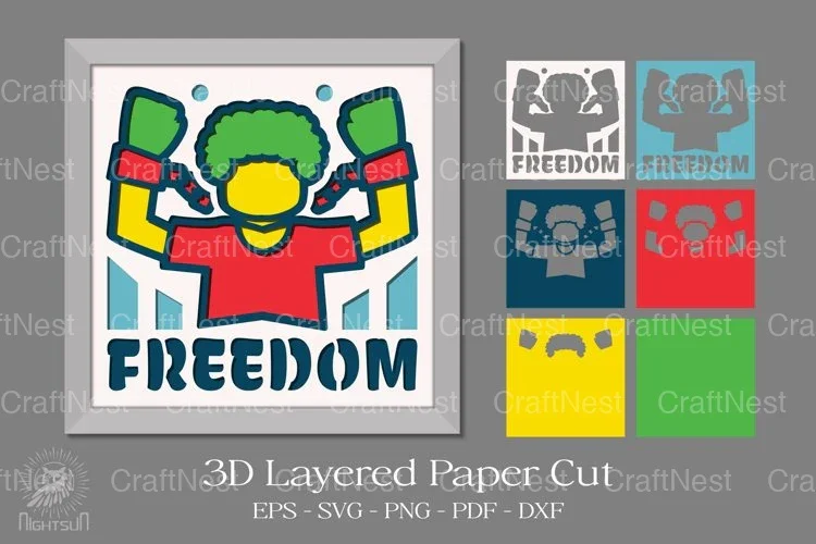 Juneteen Freedom 3D Layered Papercut SVG Bundle
