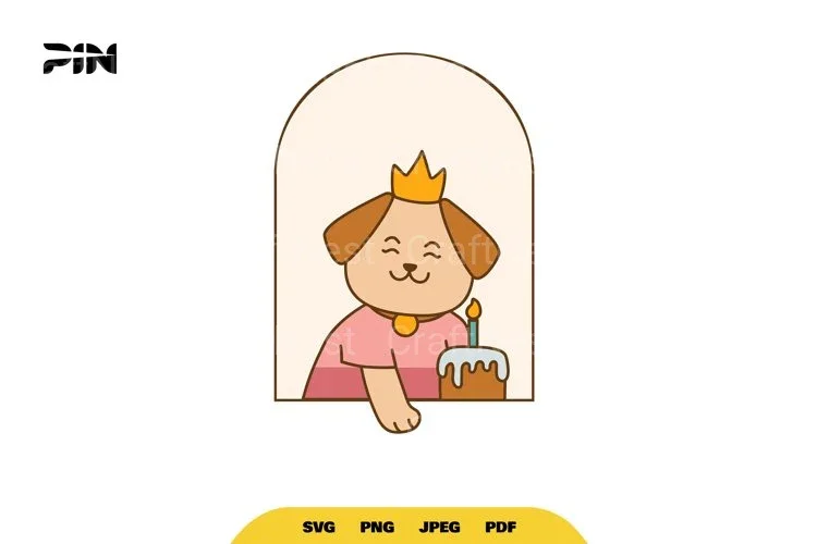 Kawaii Birthday Dog Animal SVG Bundle
