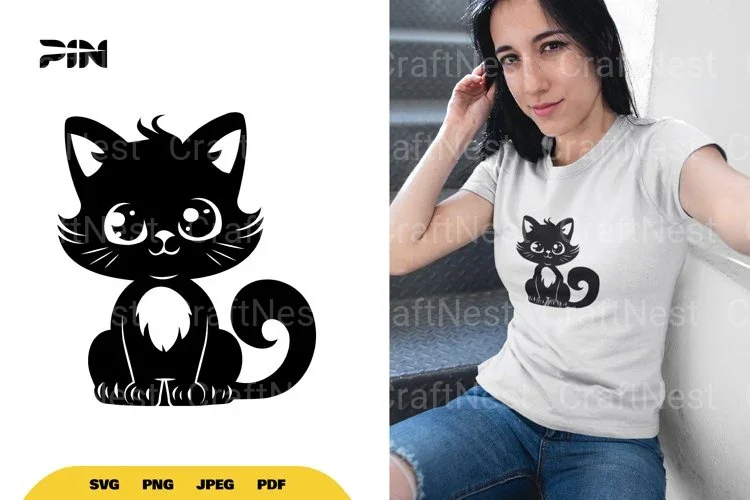 Kawaii Black Cat Halloween SVG Bundle