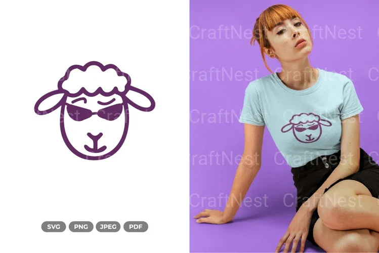 Kawaii Cool Sheep Clipart Bundle