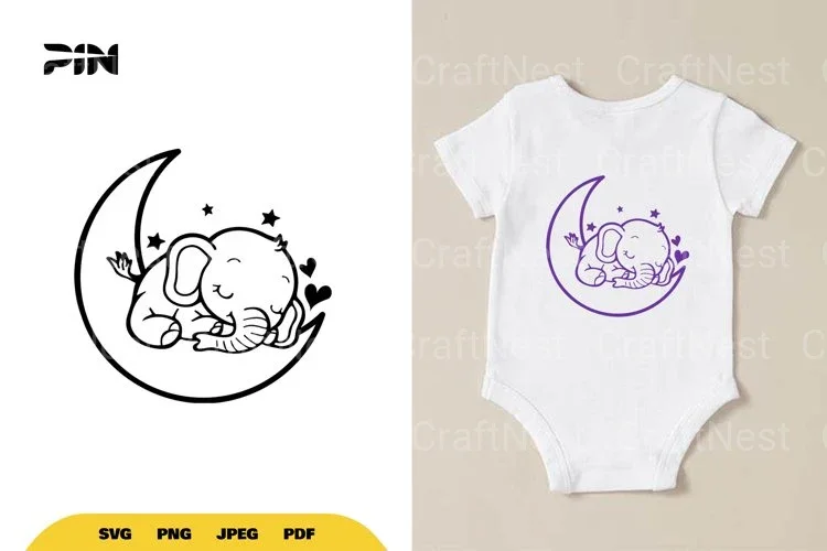 Kawaii Cute Elephant SVG Bundle