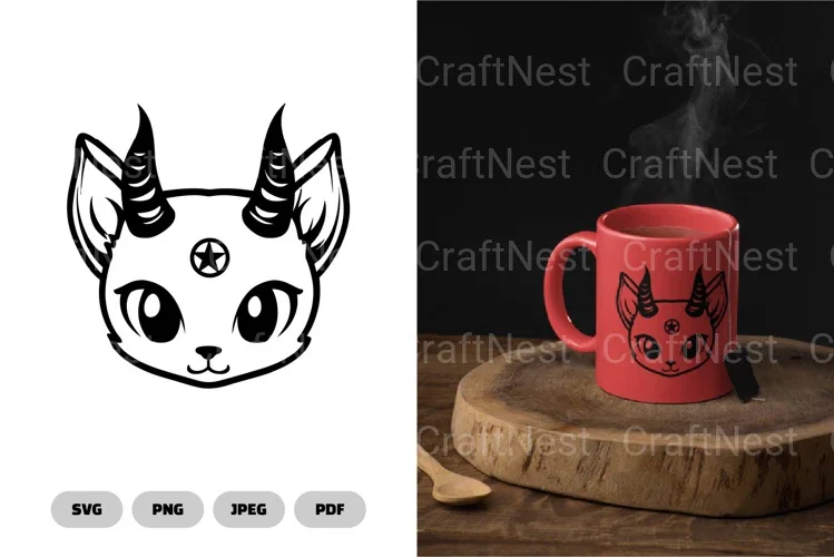 Kawaii Demon Cat Cute SVG Bundle