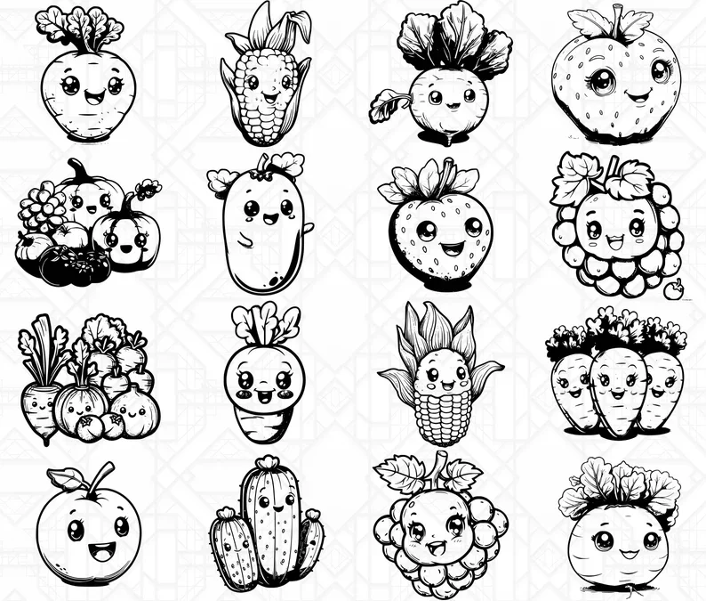 Kawaii Fruits SVG Bundle - Image 2