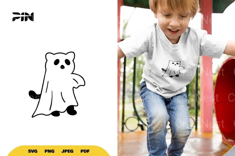 Kawaii Ghost Cat Halloween SVG Bundle