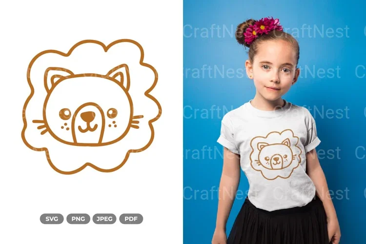 Kawaii Lion Head Clipart Bundle