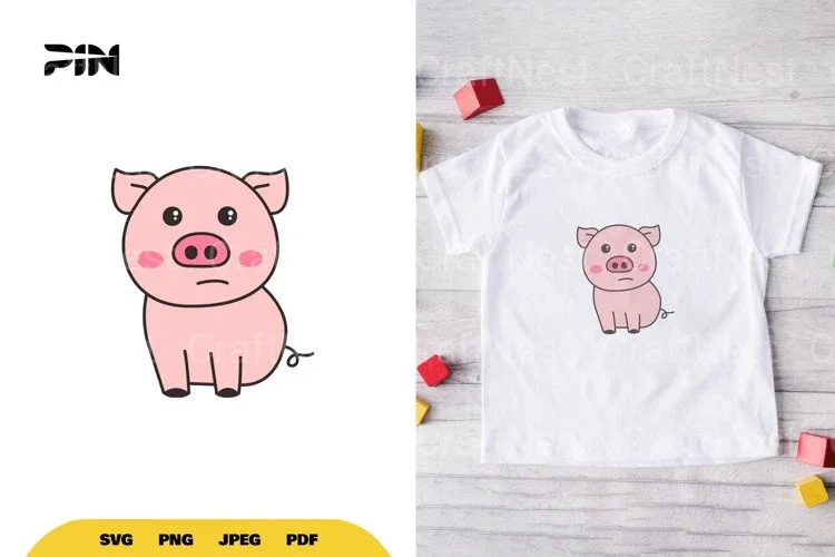 Kawaii Pig SVG Bundle