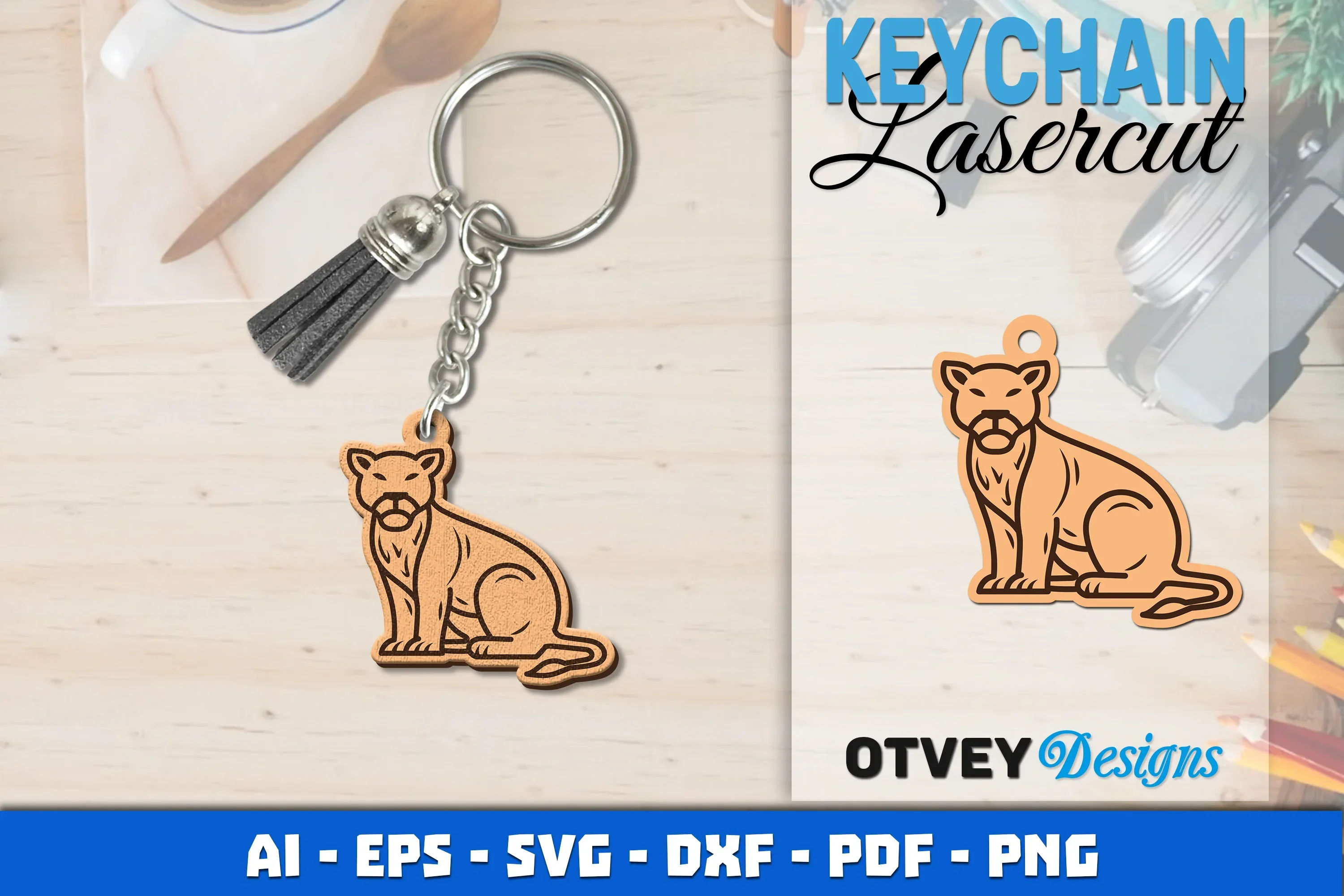 Keychain Animals Lasercut SVG Bundle