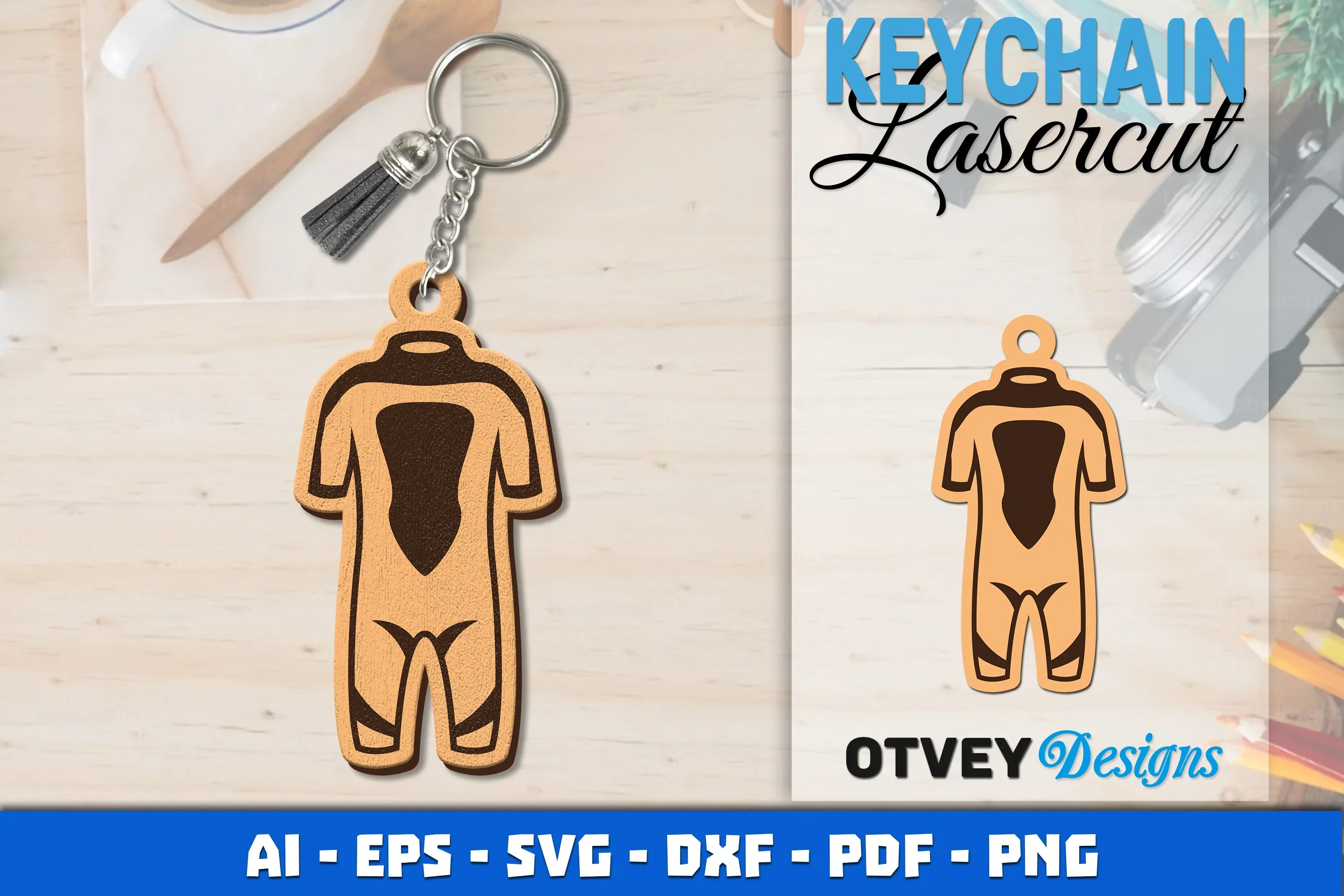 Keychain Diving Lasercut SVG Bundle