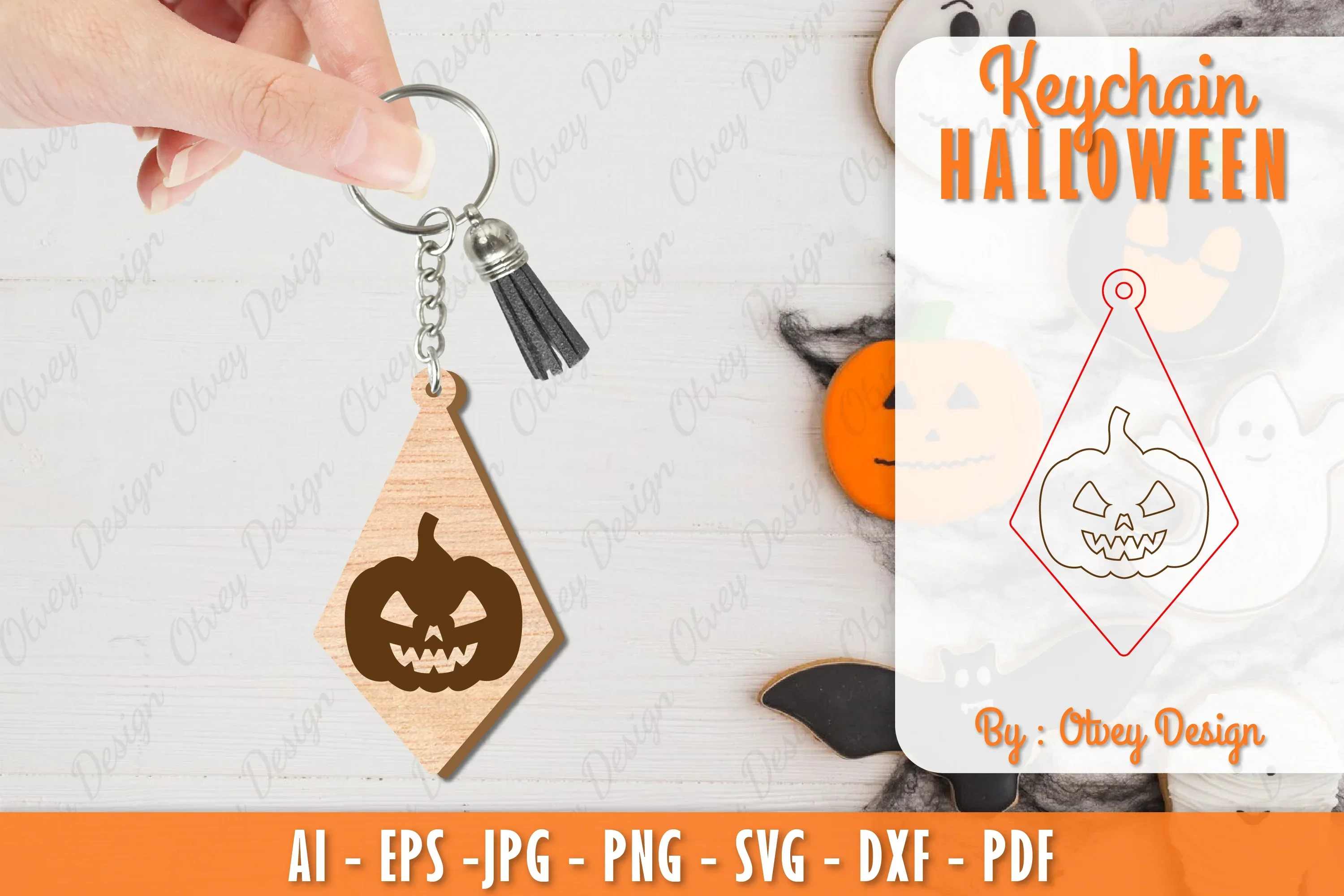 Keychain Halloween Lasercut SVG Bundle