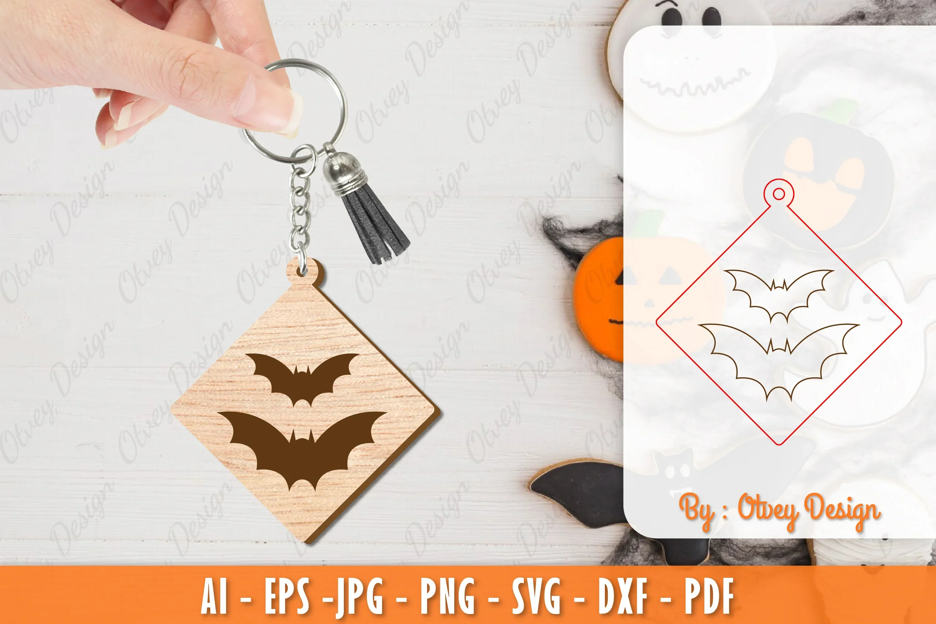Keychain Halloween Lasercut SVG Bundle