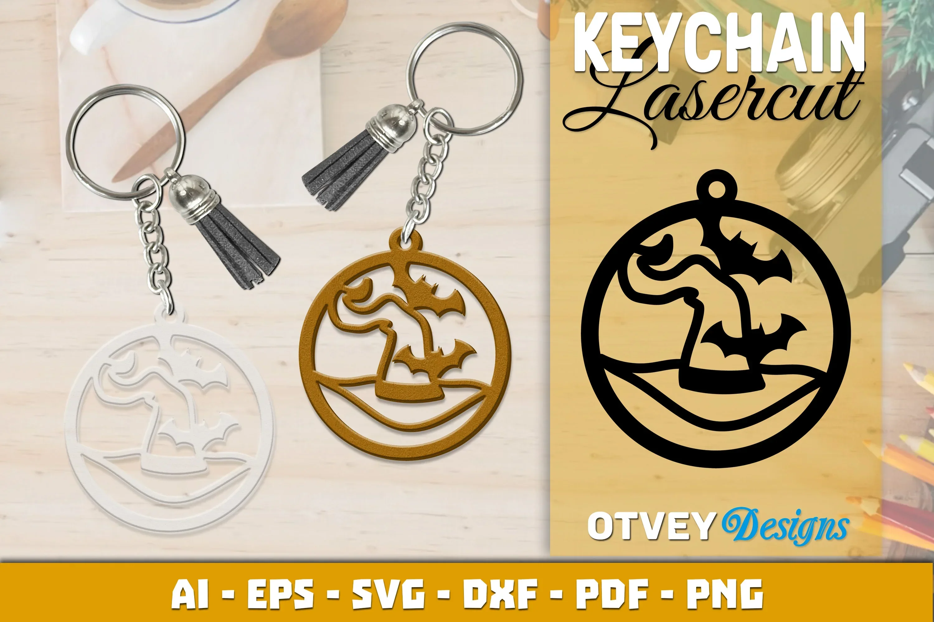 Keychain Halloween Lasercut SVG Bundle