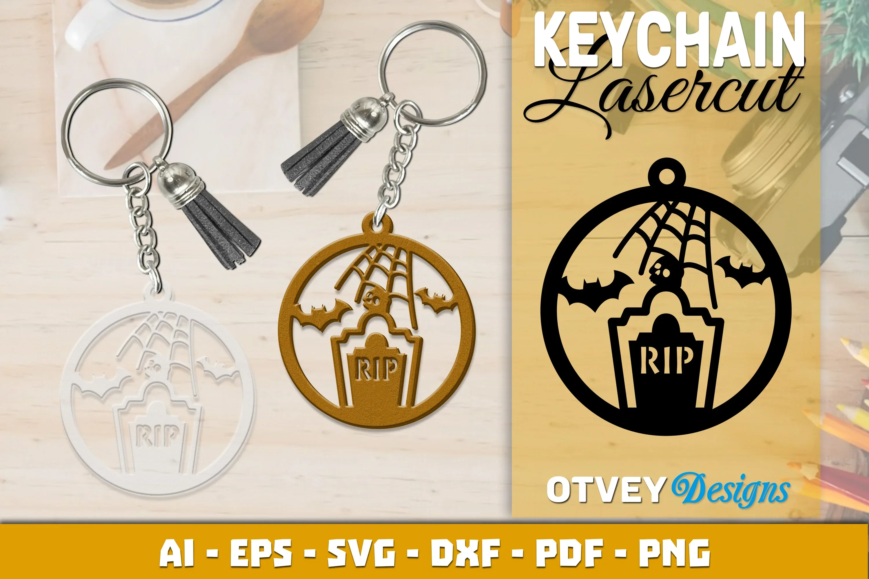 Keychain Halloween Lasercut SVG Bundle