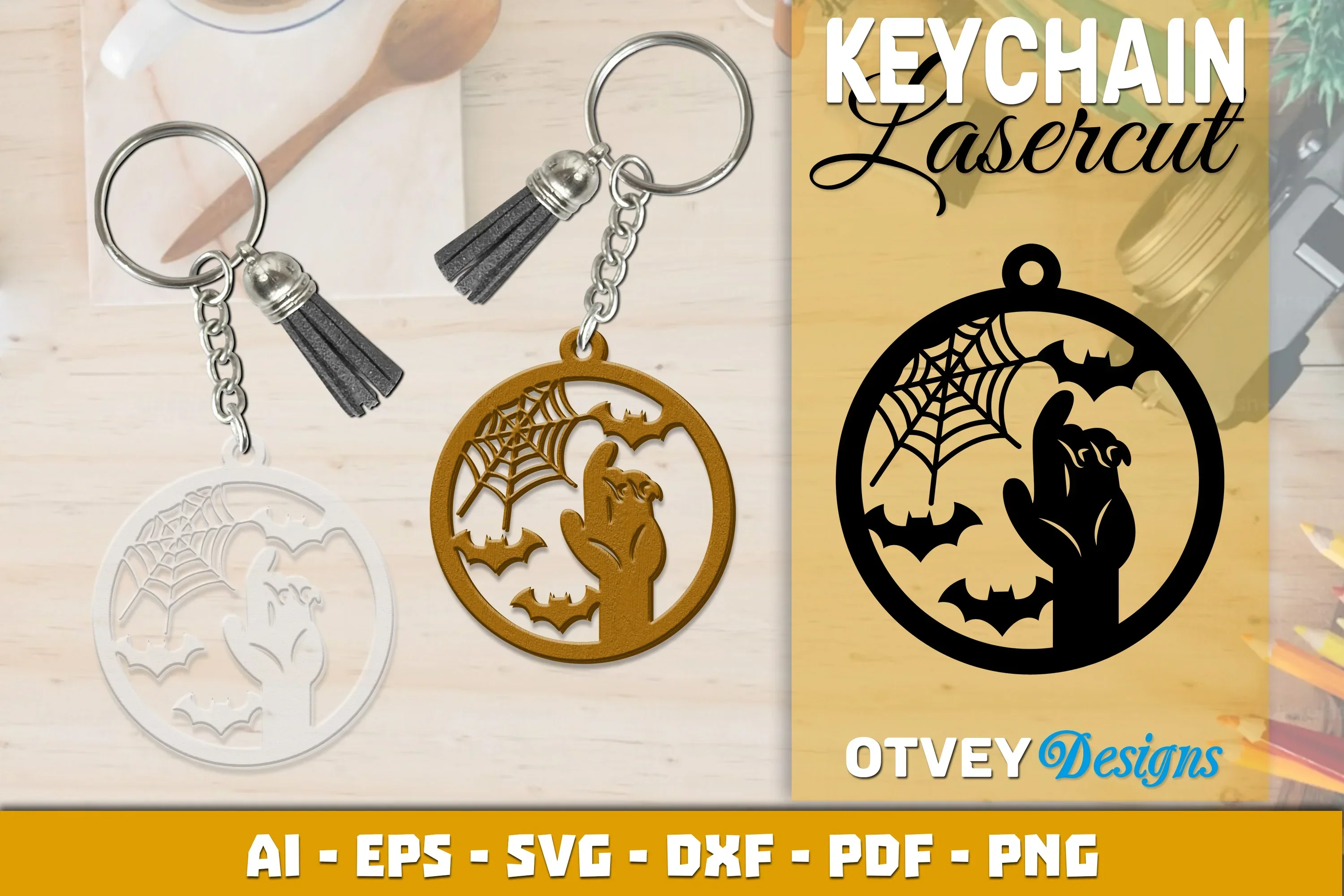 Keychain Halloween Lasercut SVG Bundle