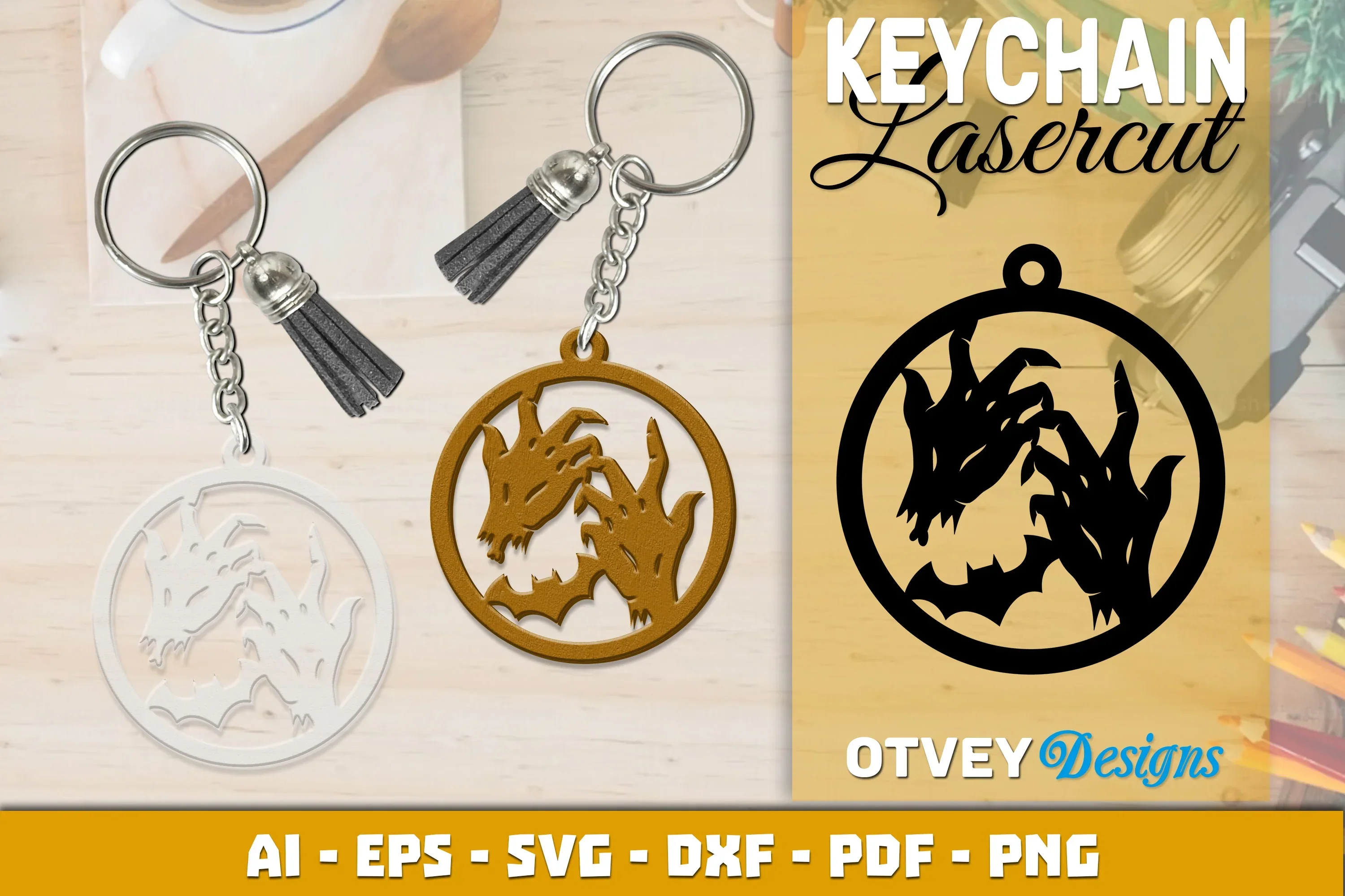 Keychain Halloween Lasercut SVG Bundle