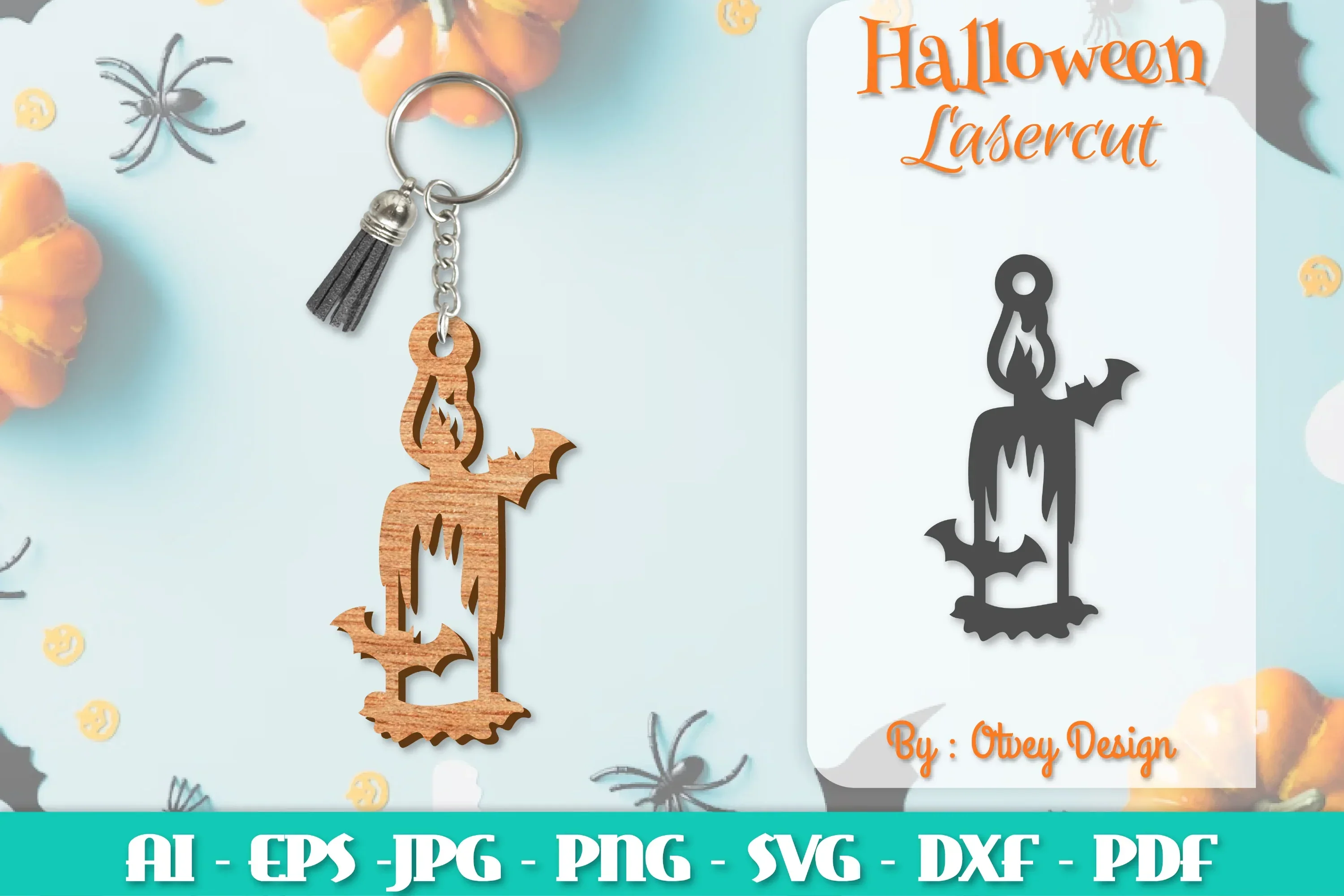 Keychain Halloween Lasercut SVG Bundle