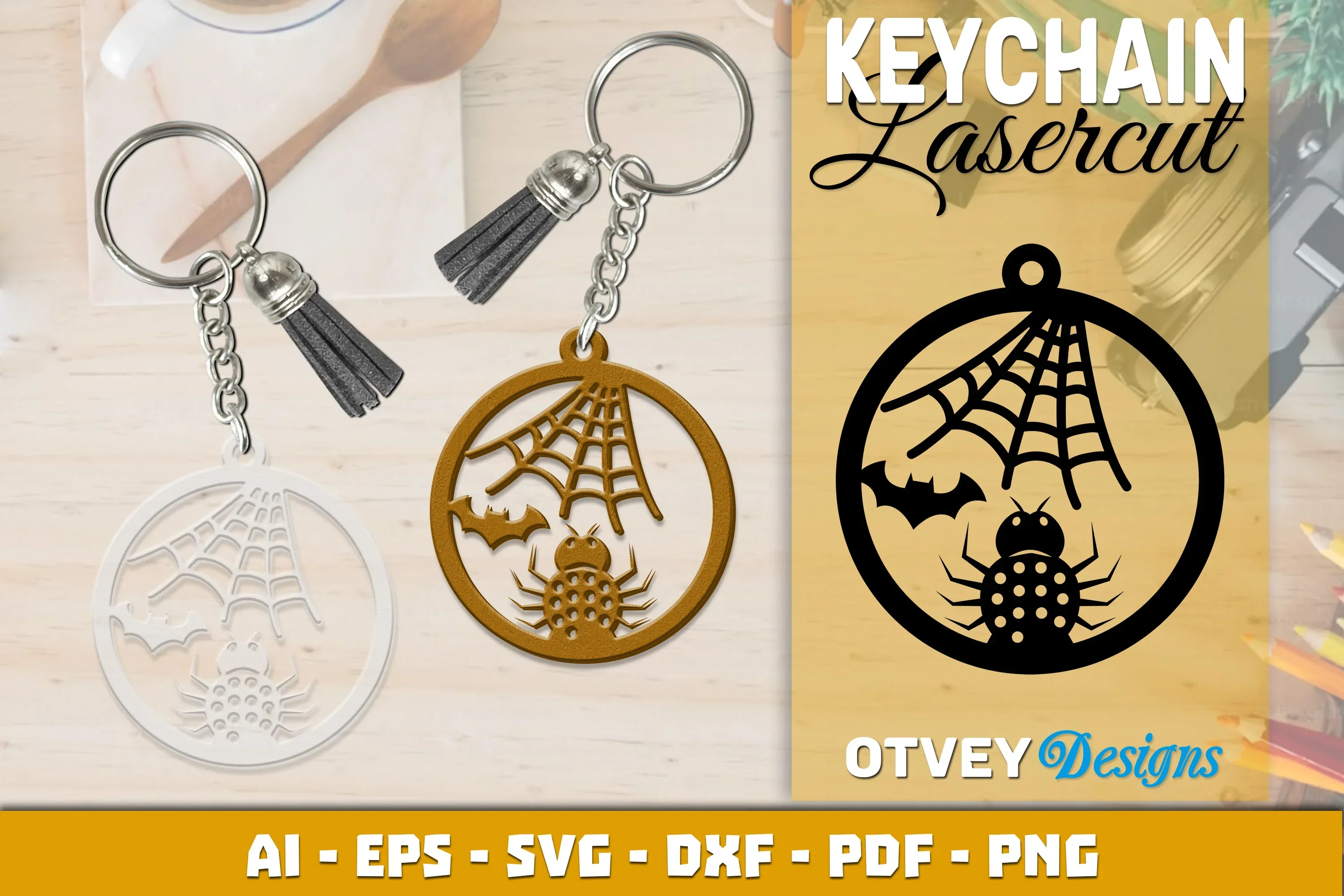 Keychain Halloween Lasercut SVG Bundle