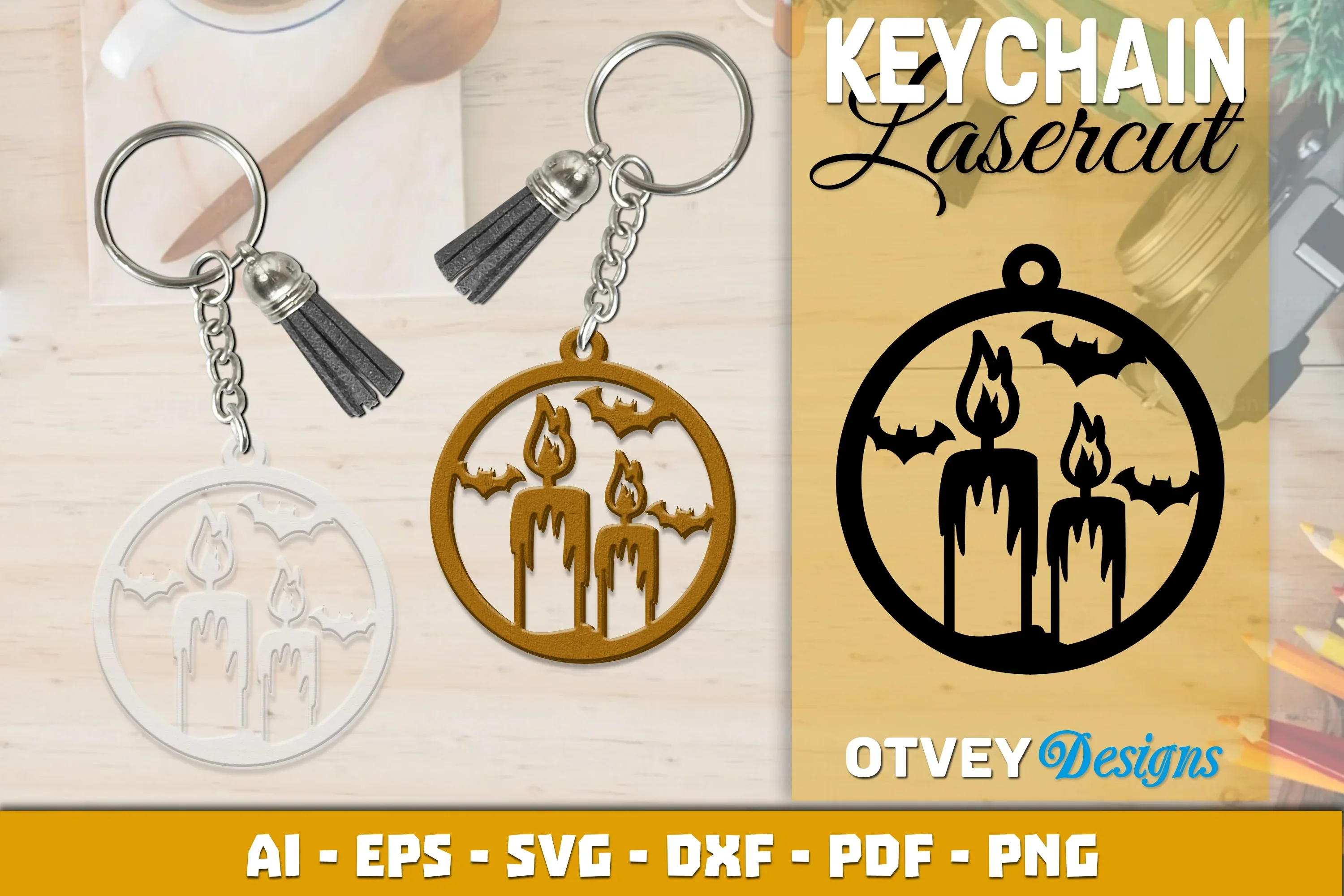 Keychain Halloween Lasercut SVG Bundle