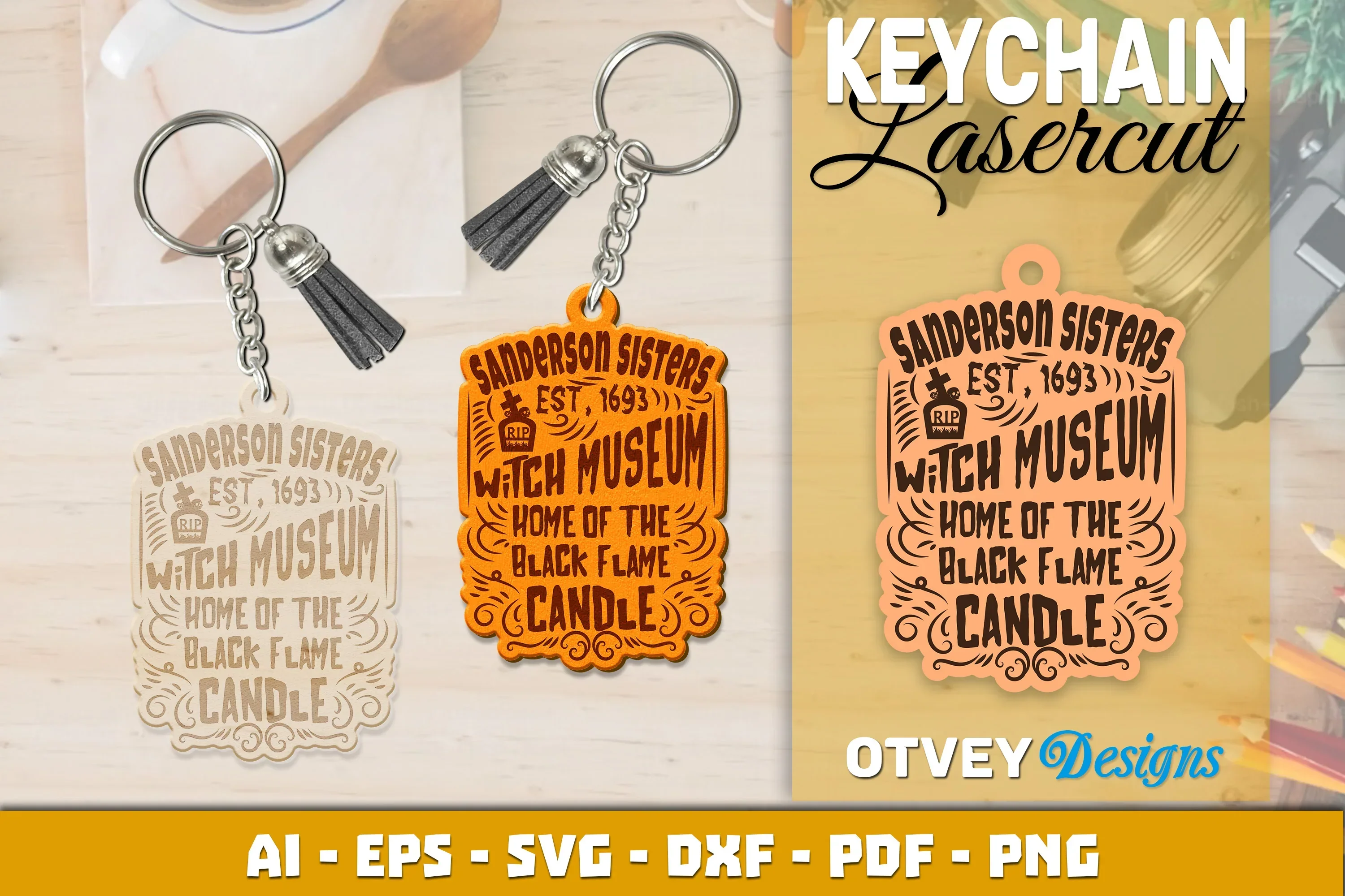 Keychain Halloween Lasercut SVG Bundle