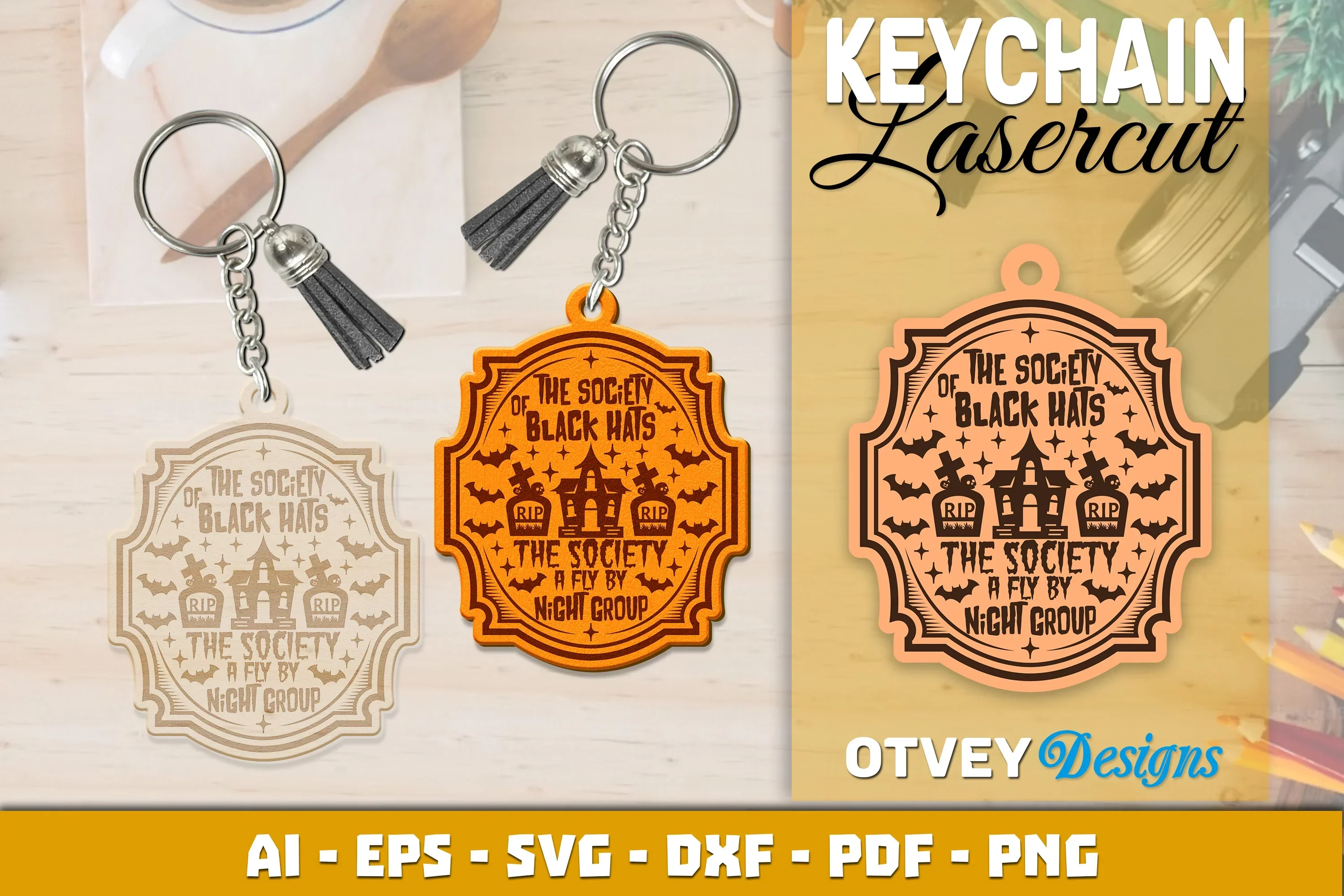 Keychain Halloween Lasercut SVG Bundle