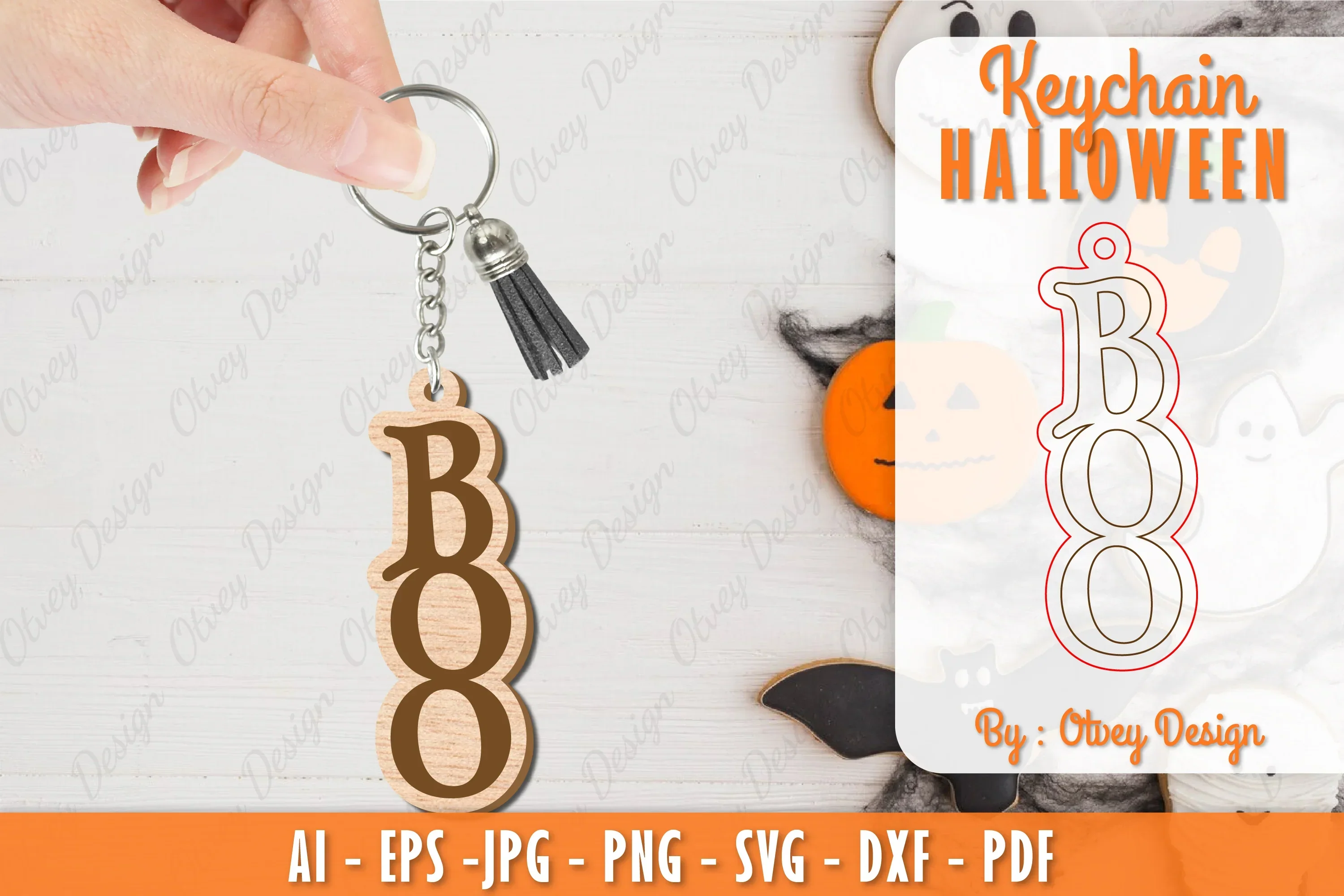 Keychain Halloween Lasercut SVG Bundle