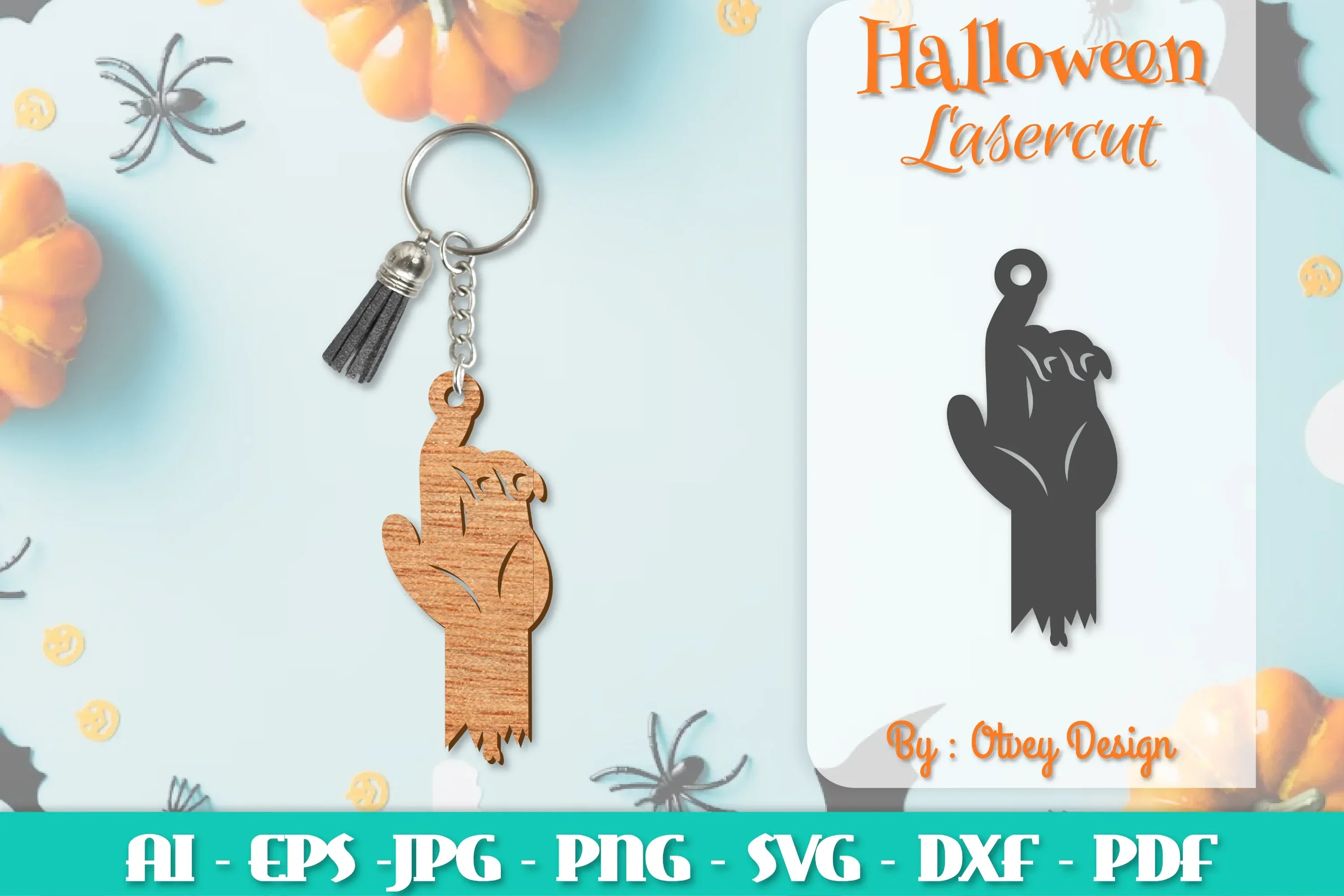 Keychain Halloween Lasercut SVG Bundle