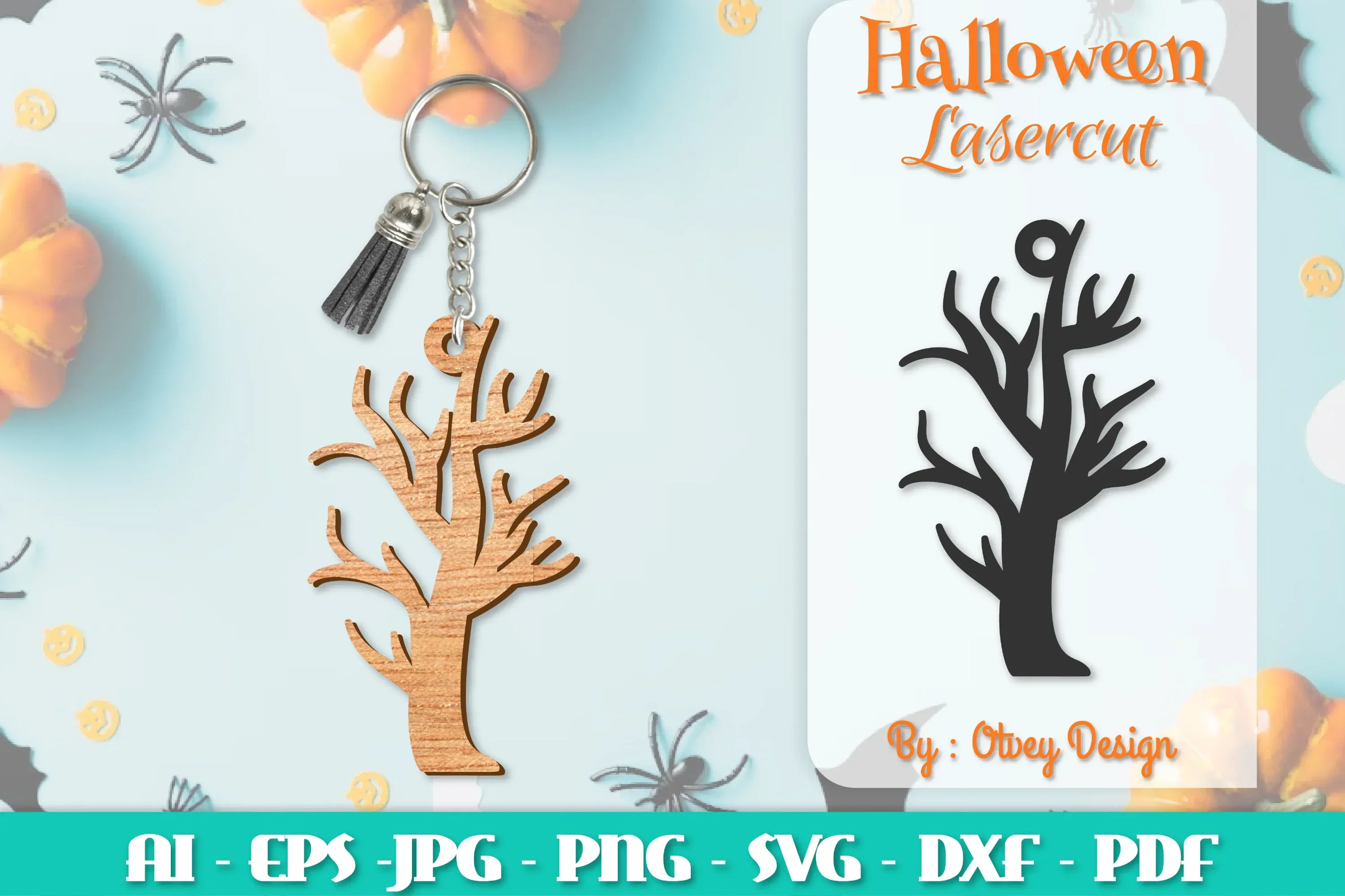 Keychain Halloween Lasercut SVG Bundle