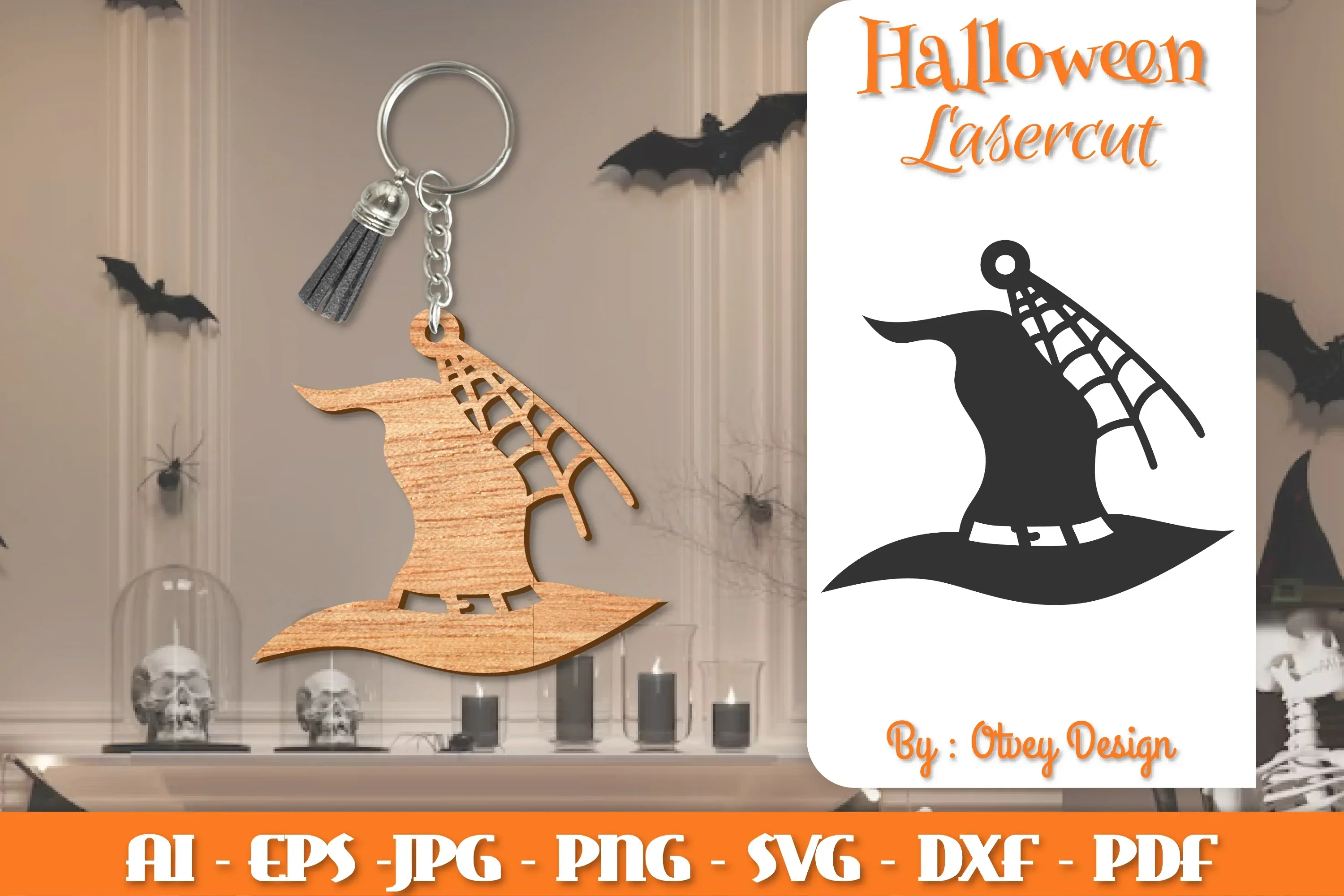 Keychain Halloween Lasercut SVG Bundle