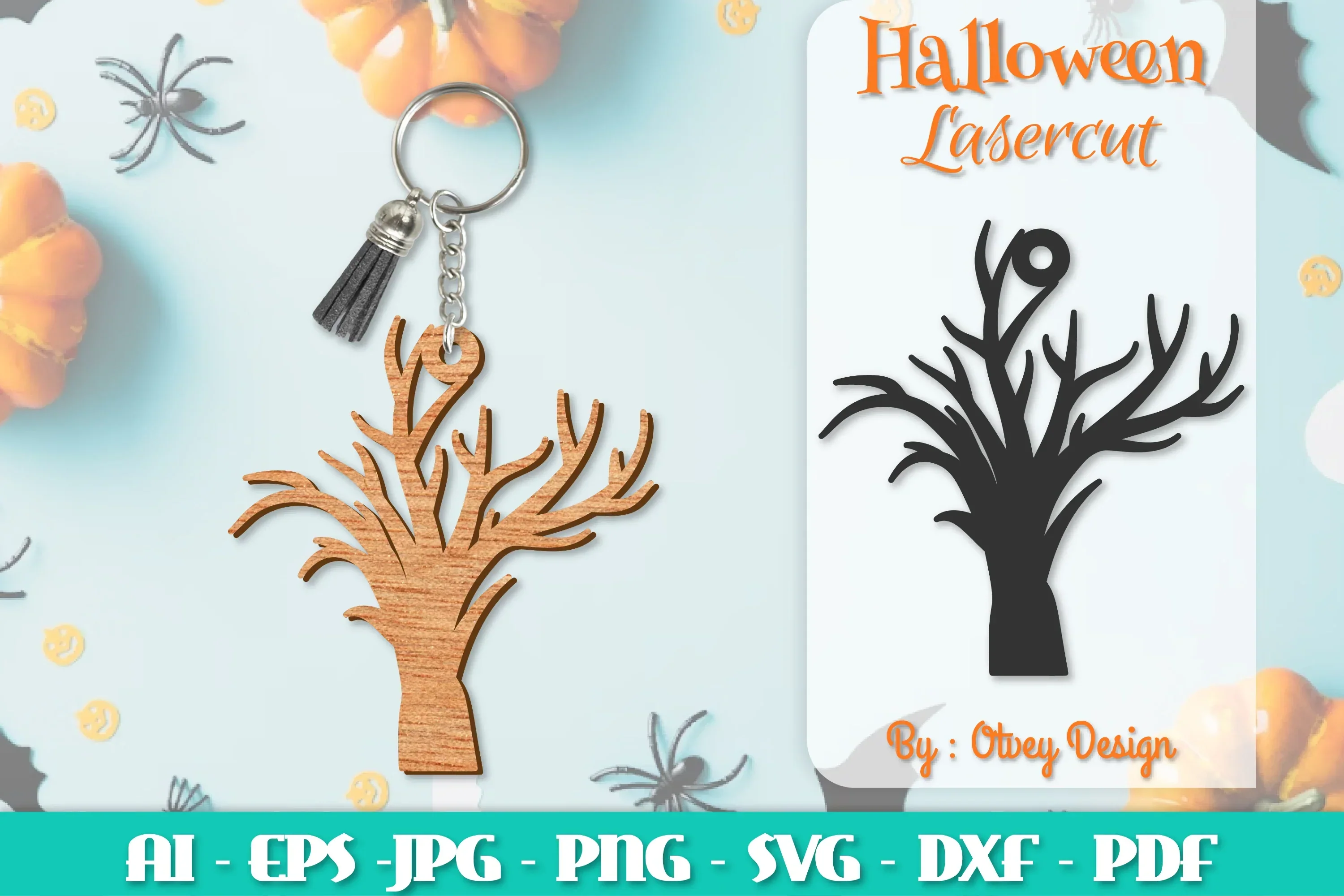 Keychain Halloween Lasercut SVG Bundle