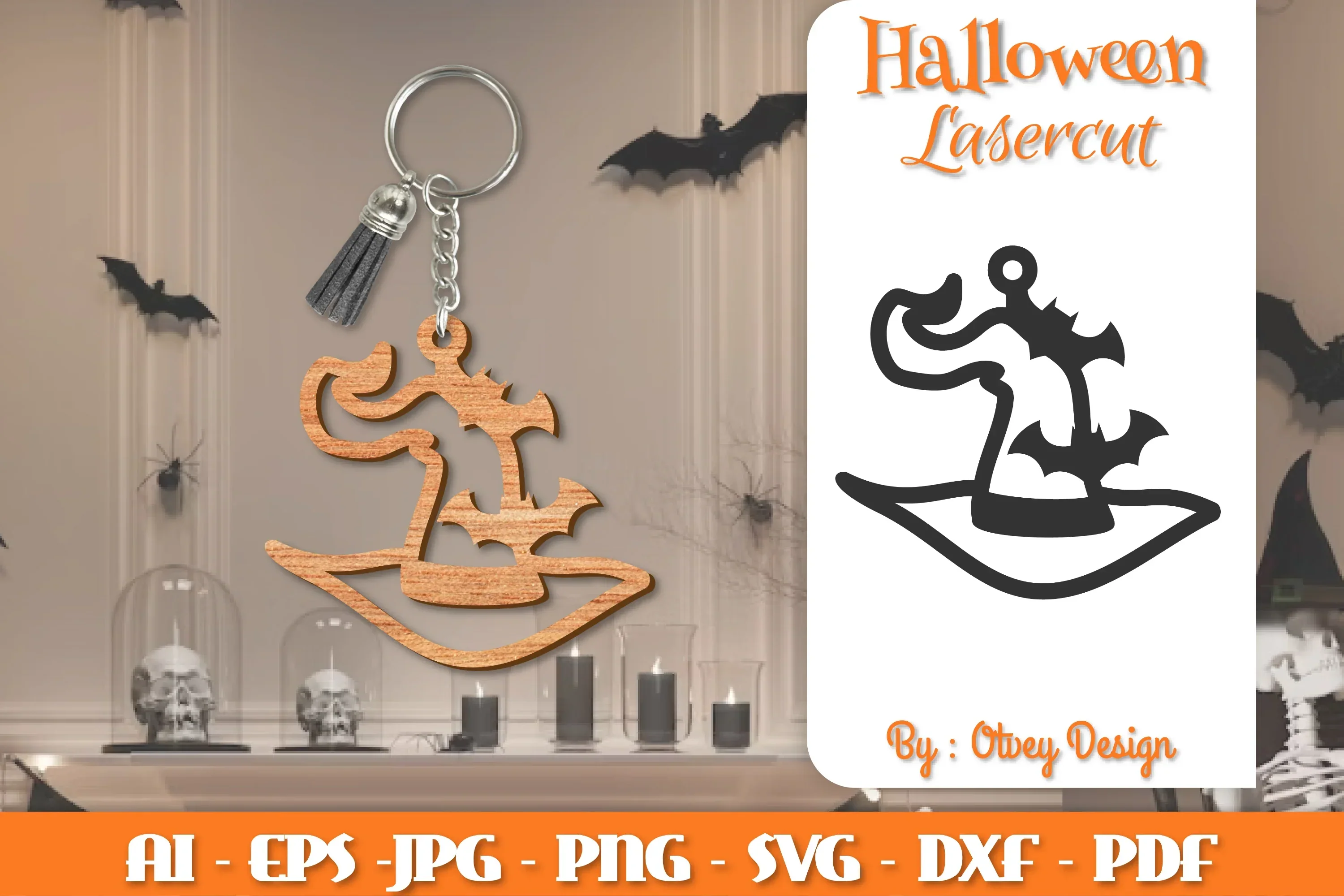 Keychain Halloween Lasercut SVG Bundle