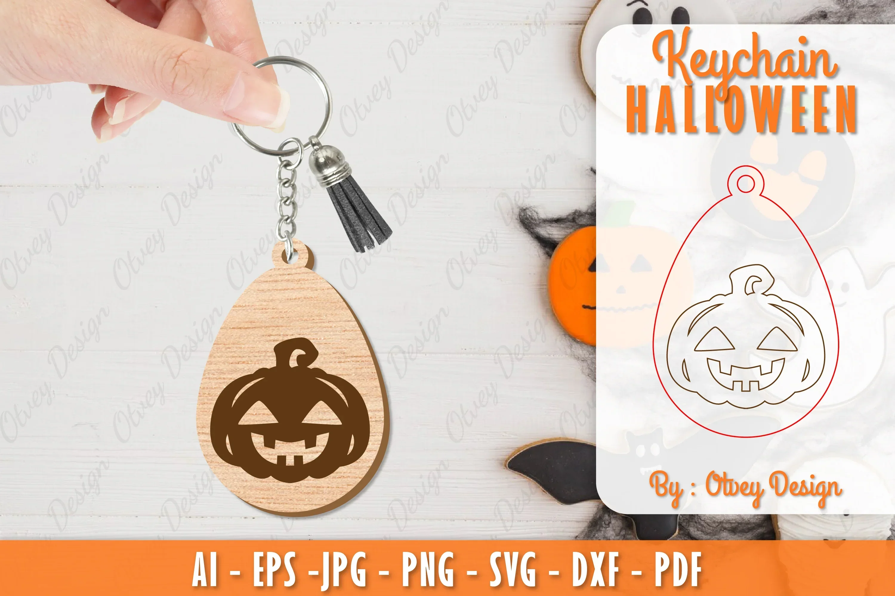 Keychain Halloween Lasercut SVG Bundle