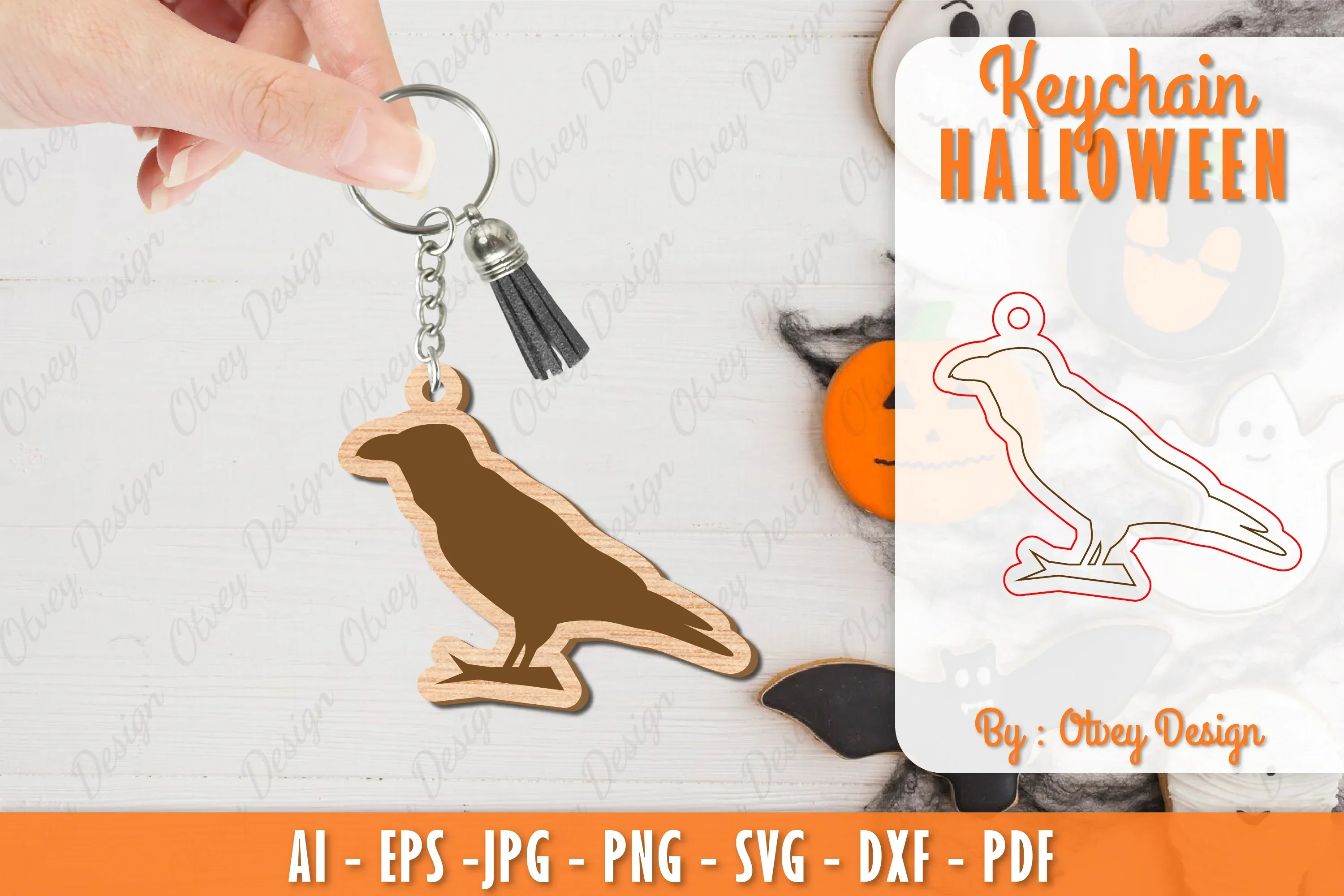 Keychain Halloween Lasercut SVG Bundle