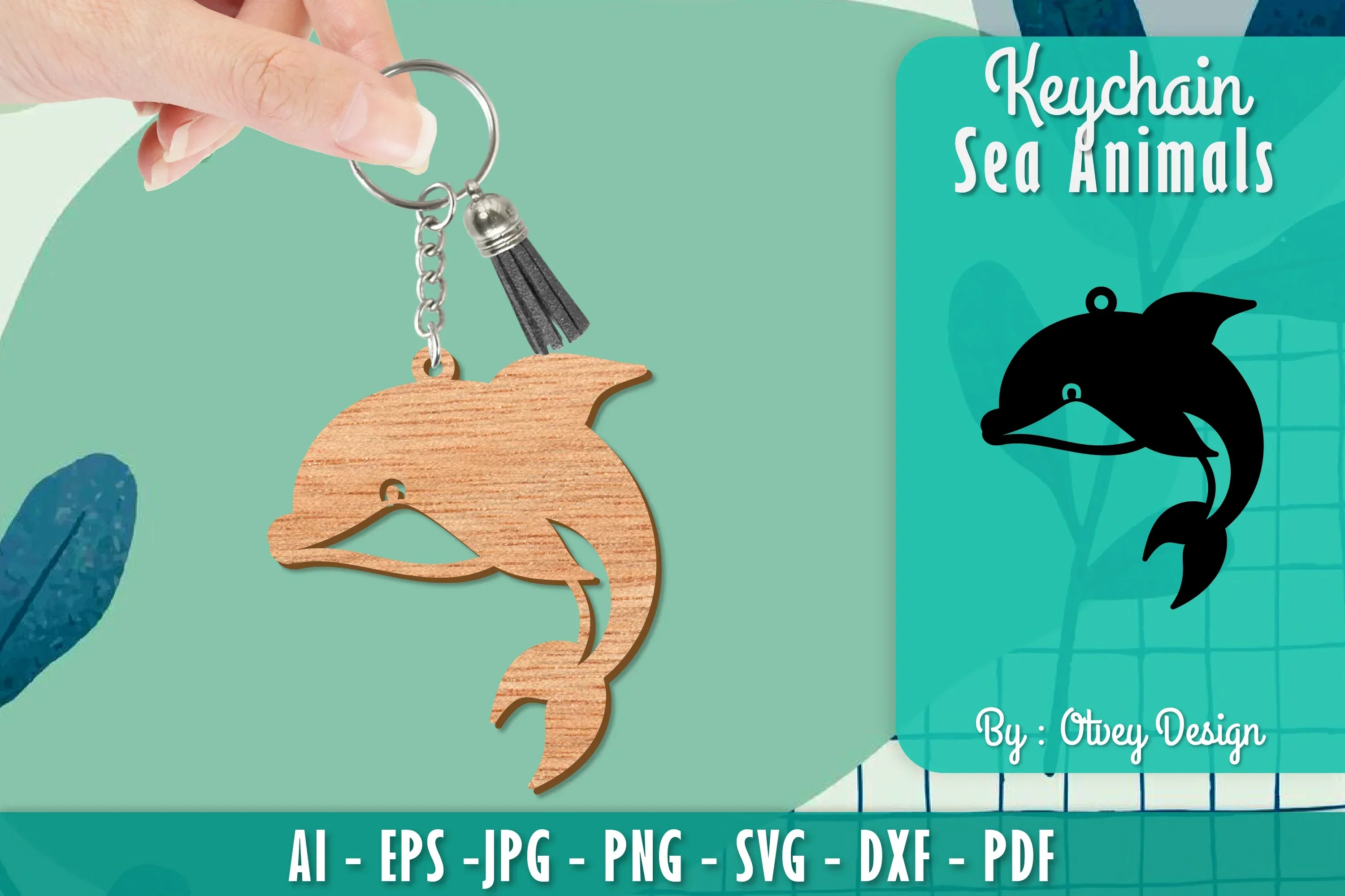 Keychain Sea Animals Lasercut SVG Bundle
