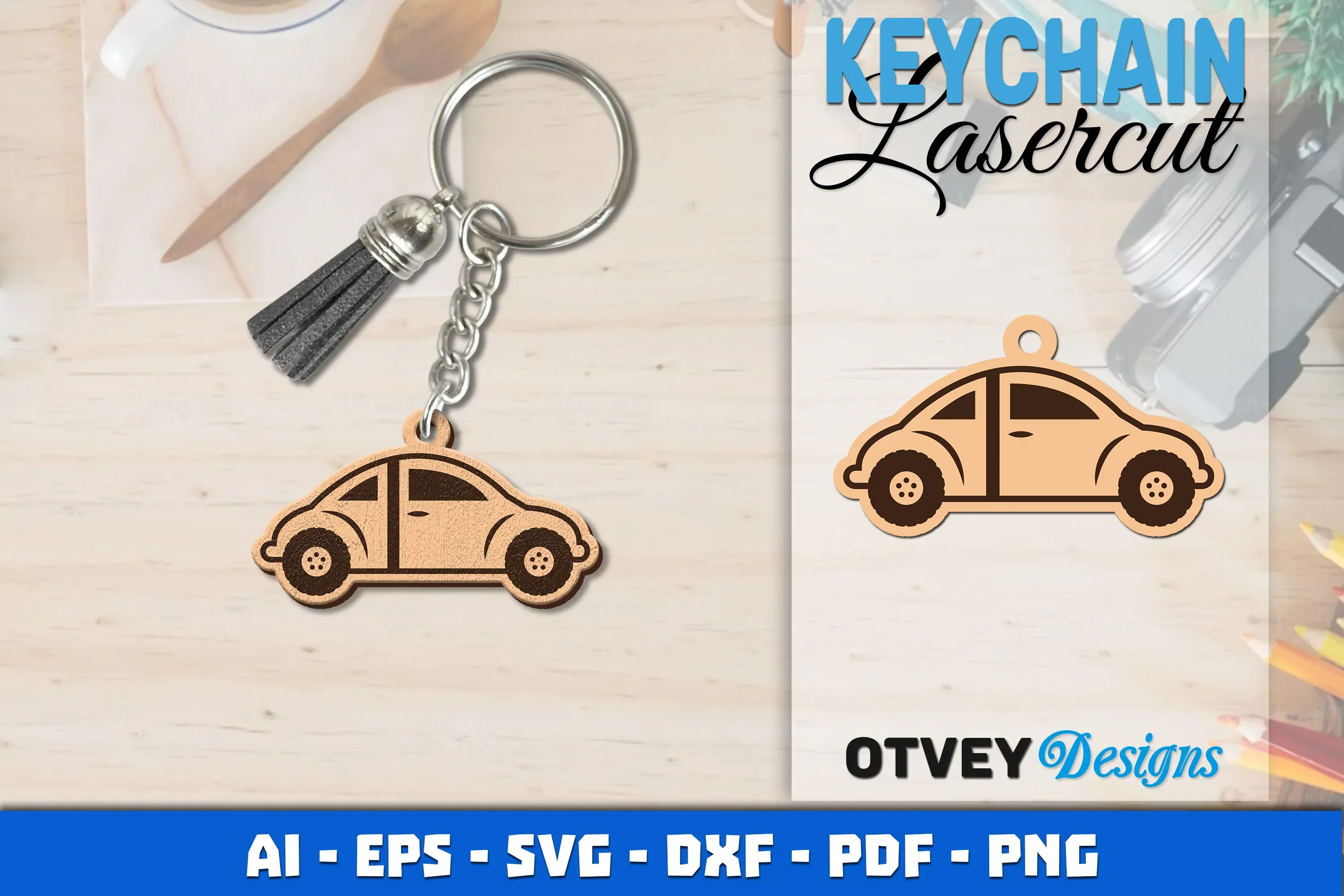 Keychain Transport Lasercut SVG Bundle