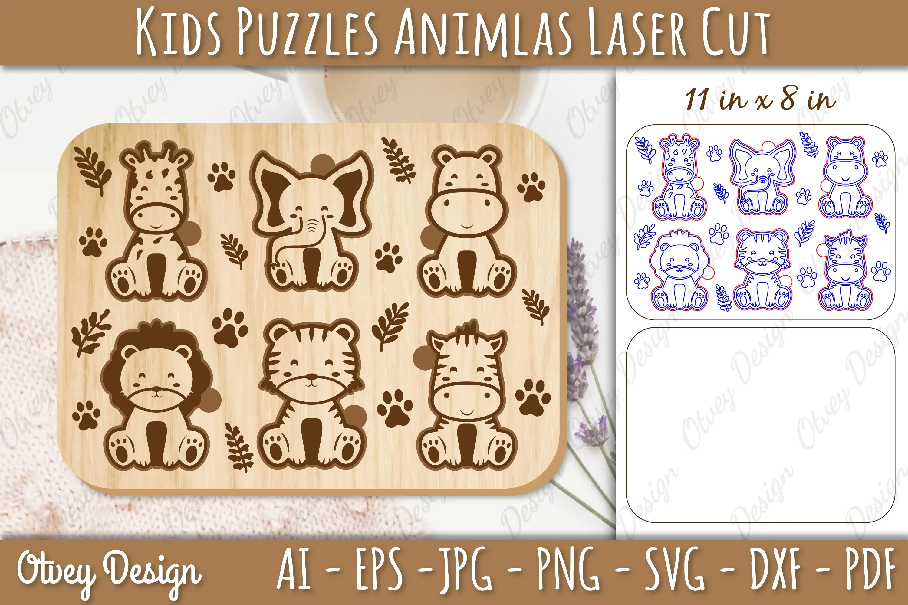 Kids Animal Puzzles SVG Bundle - Image 2