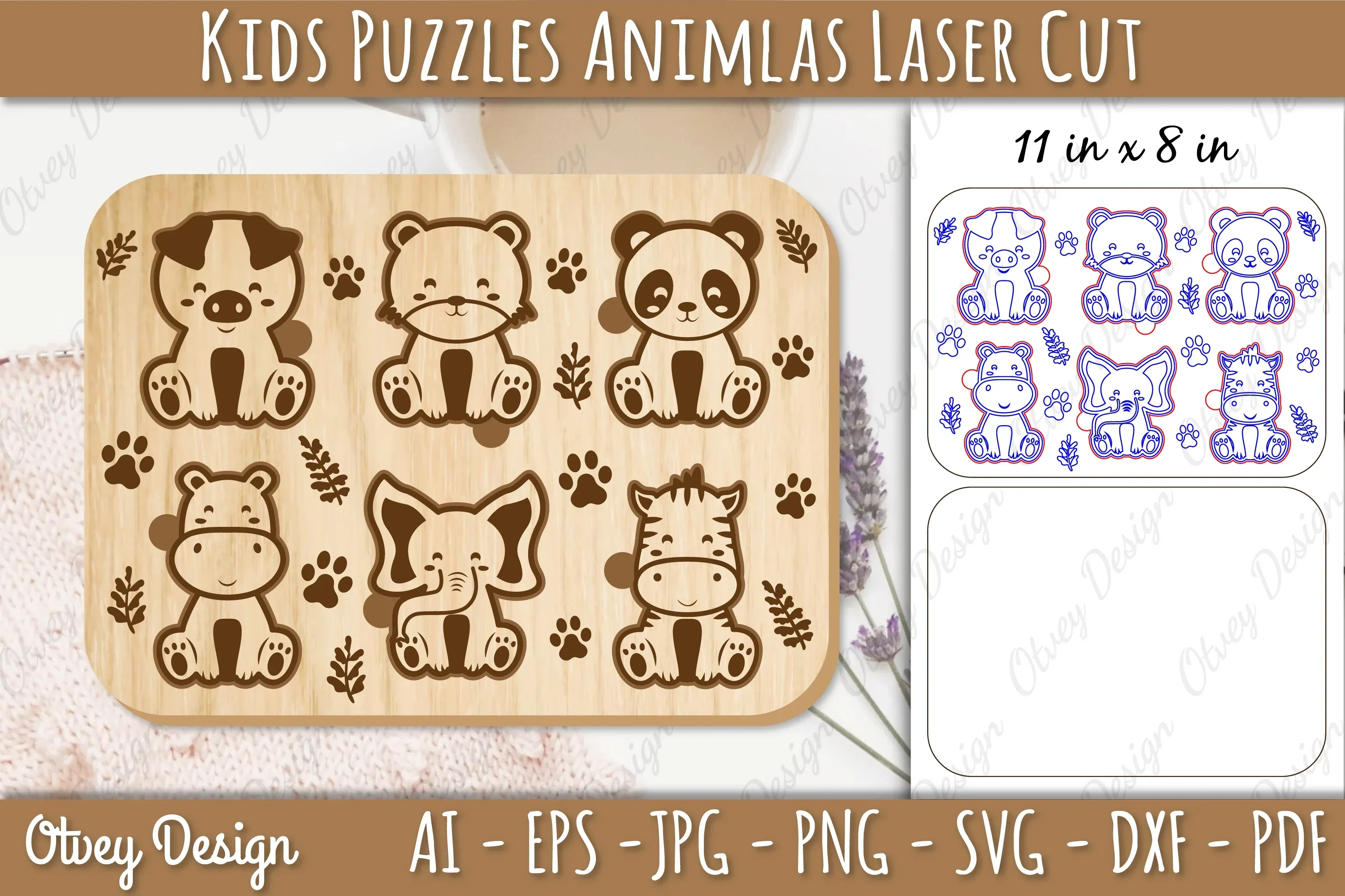Kids Animal Puzzles SVG Bundle - Image 2