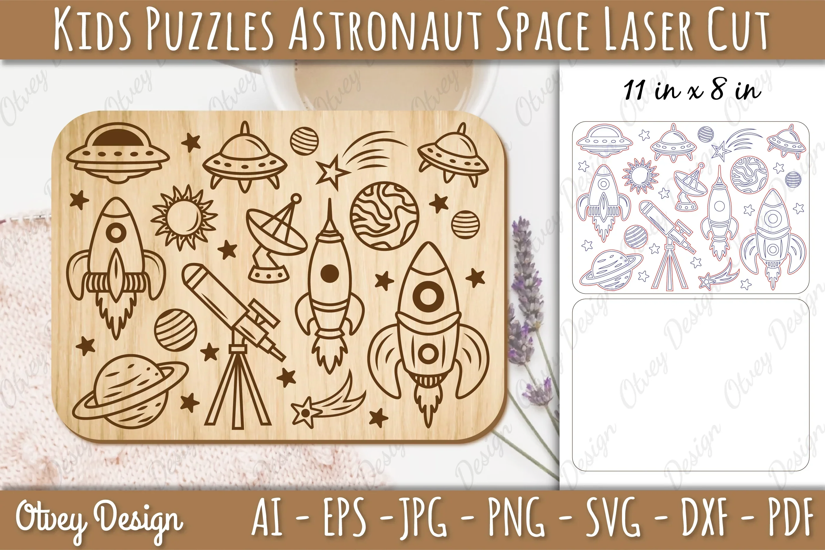 Kids Astronaut Space Puzzles SVG Bundle - Image 2