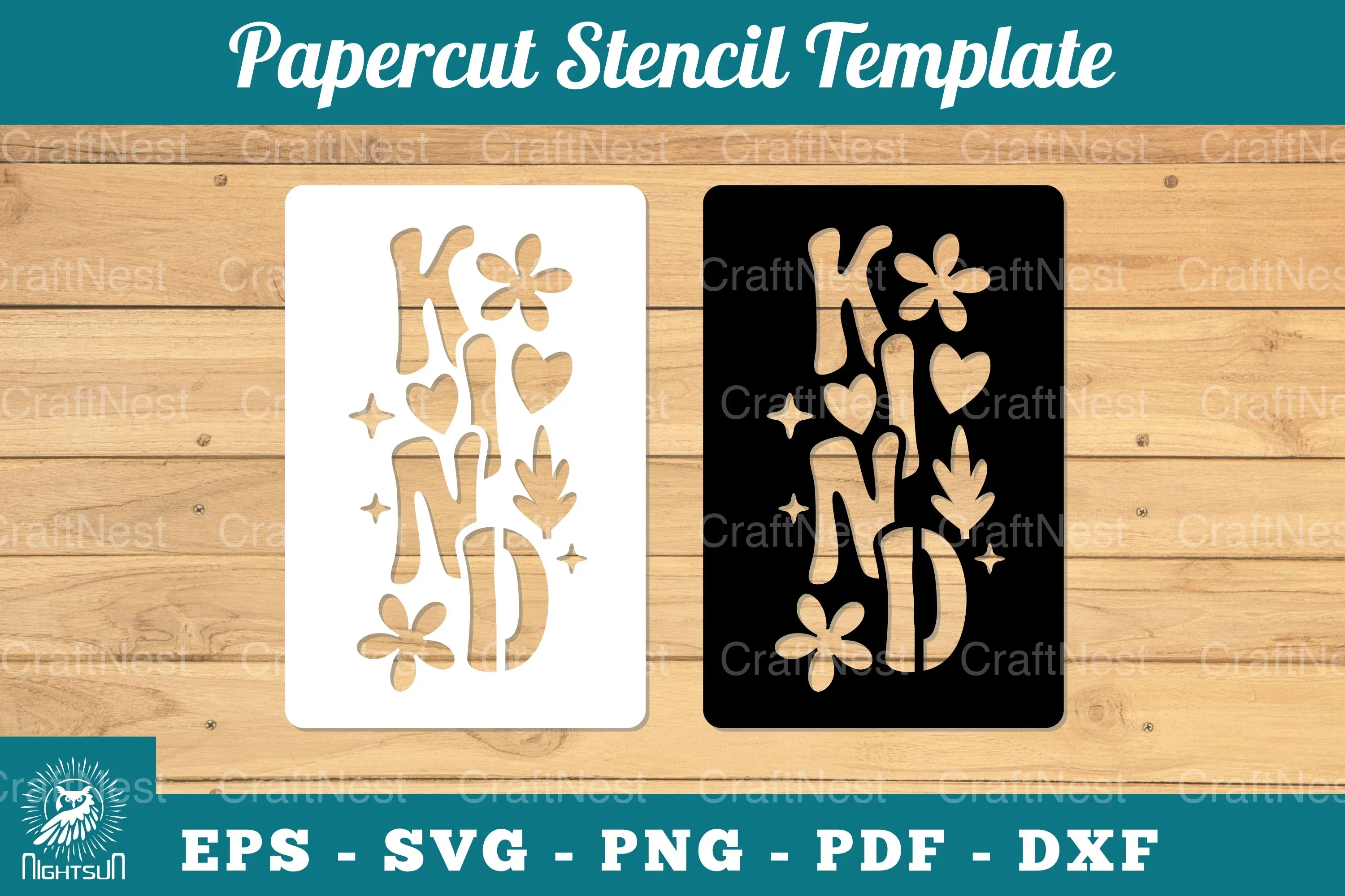 Kind Papercut Stencil Clipart Bundle