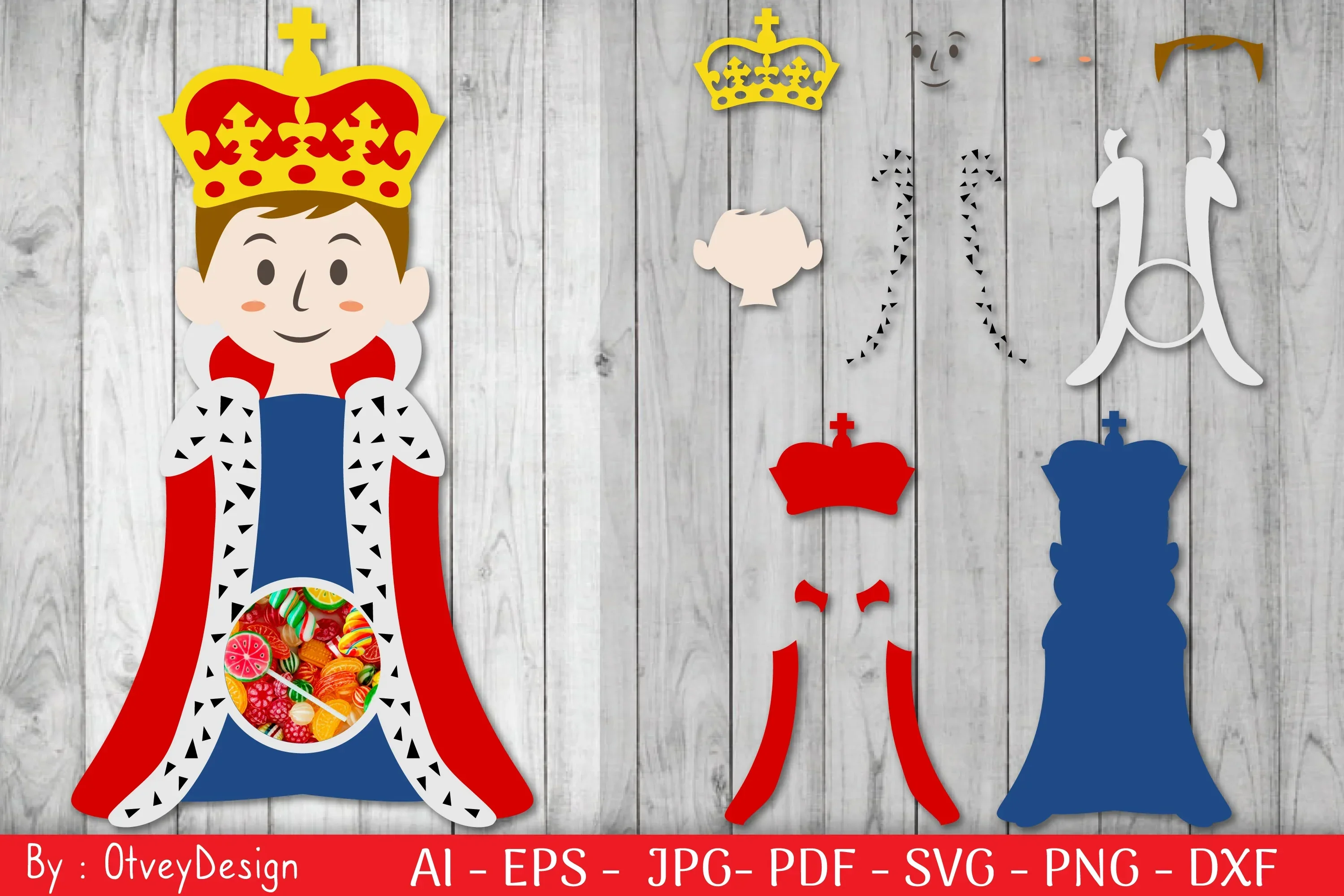 King Charles Candy Dome SVG Bundle
