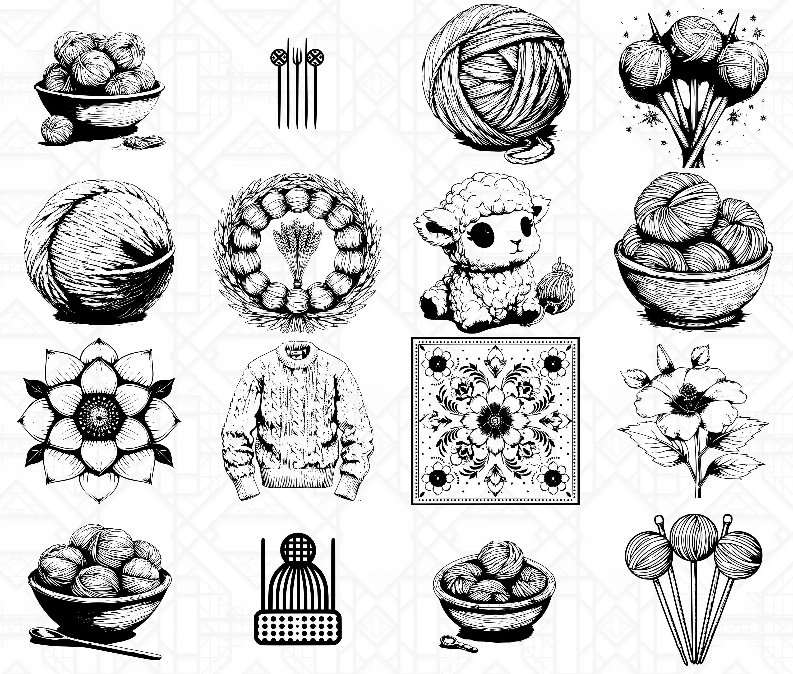 Knitting And Crocheting SVG Bundle - Image 3