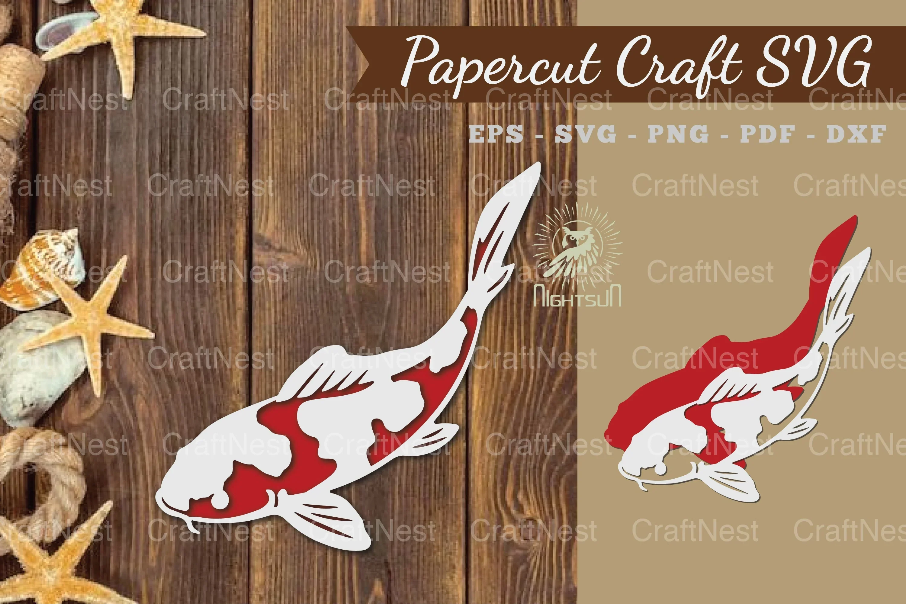Koi Fish Paper Cut Clipart Bundle