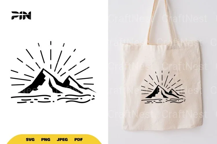 Landscape Mountain Silhouette Clipart Bundle