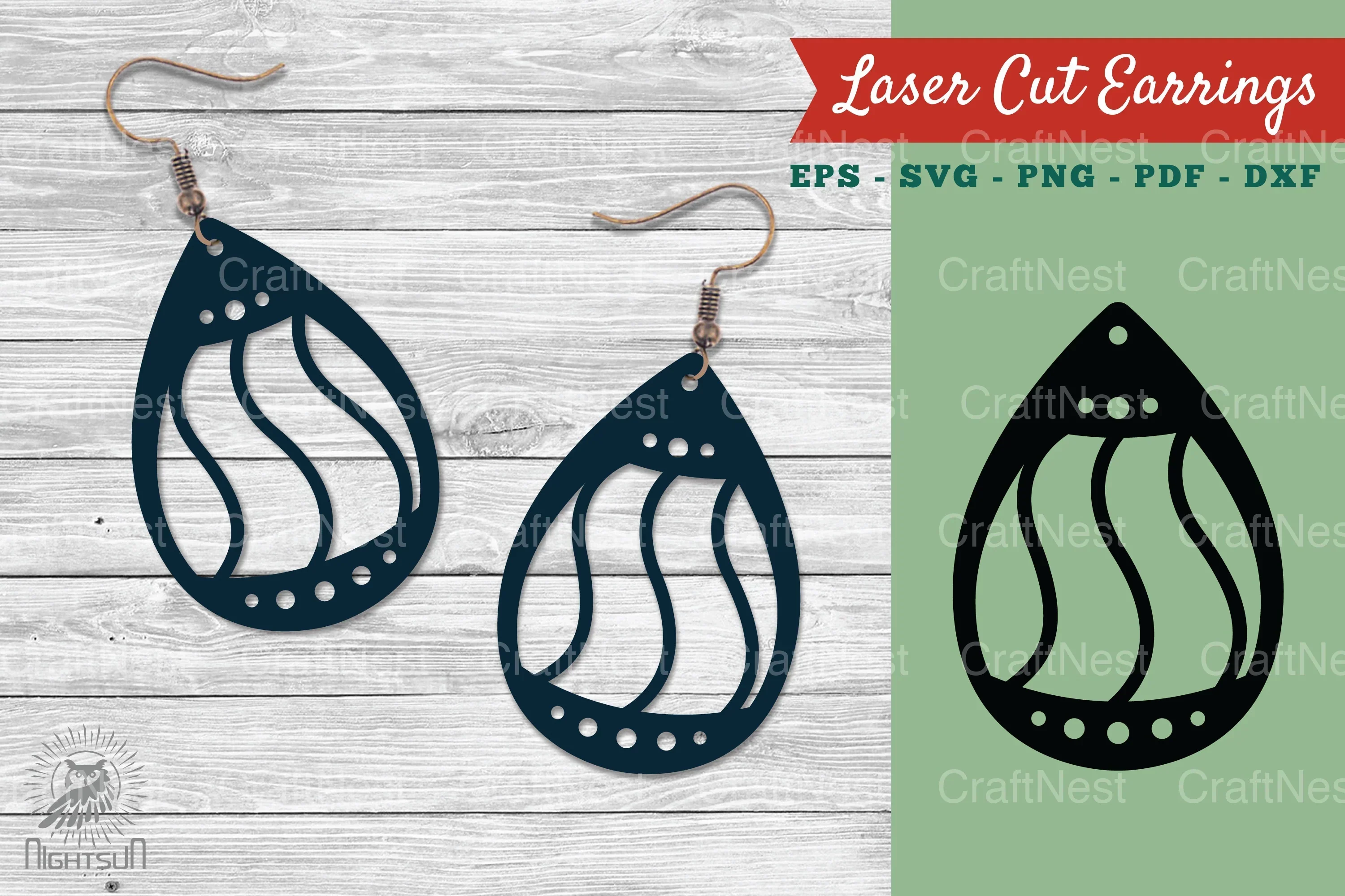 Laser Cut Earrings Design Clipart Bundle