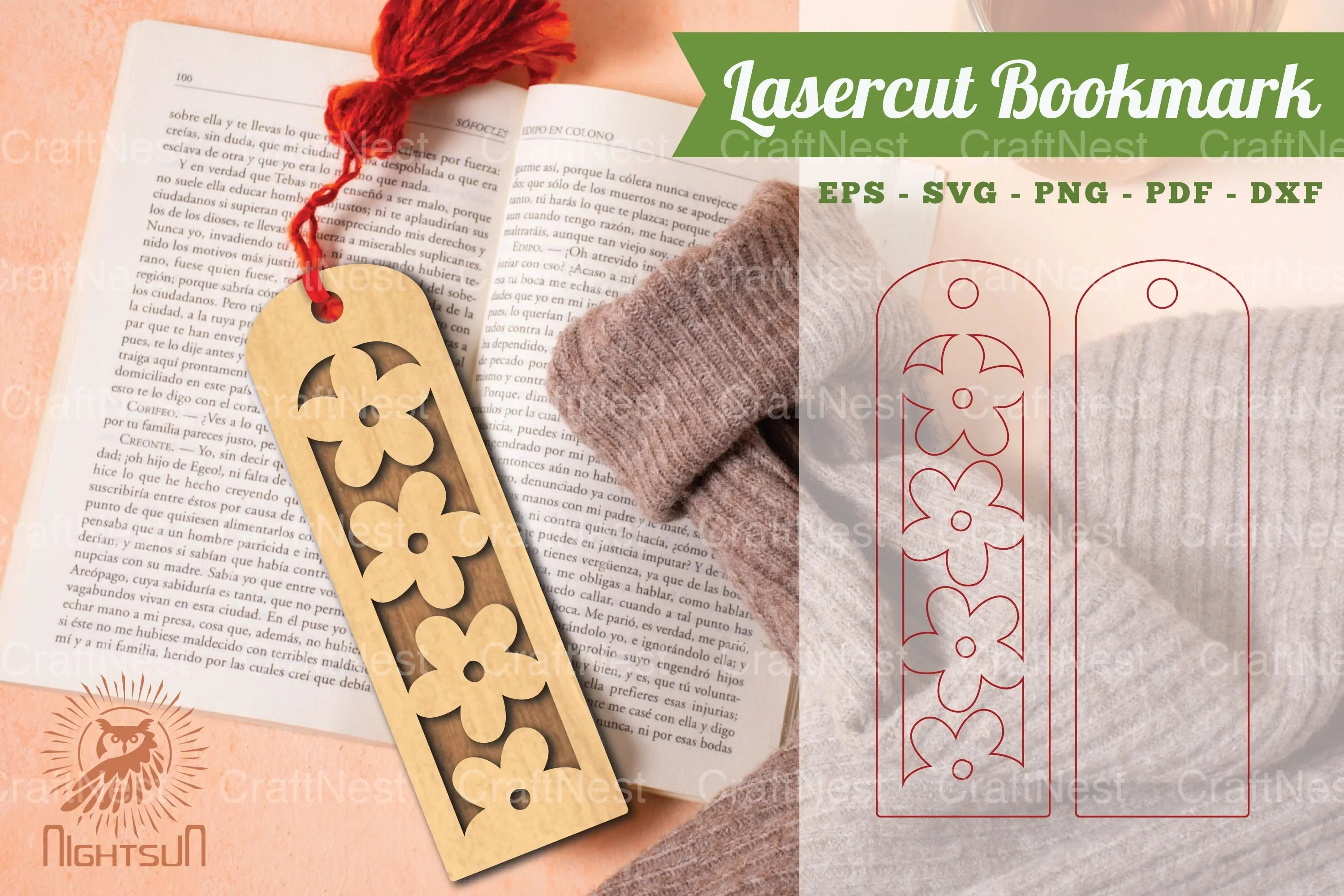 Laser Cut Flower Bookmark Bundle