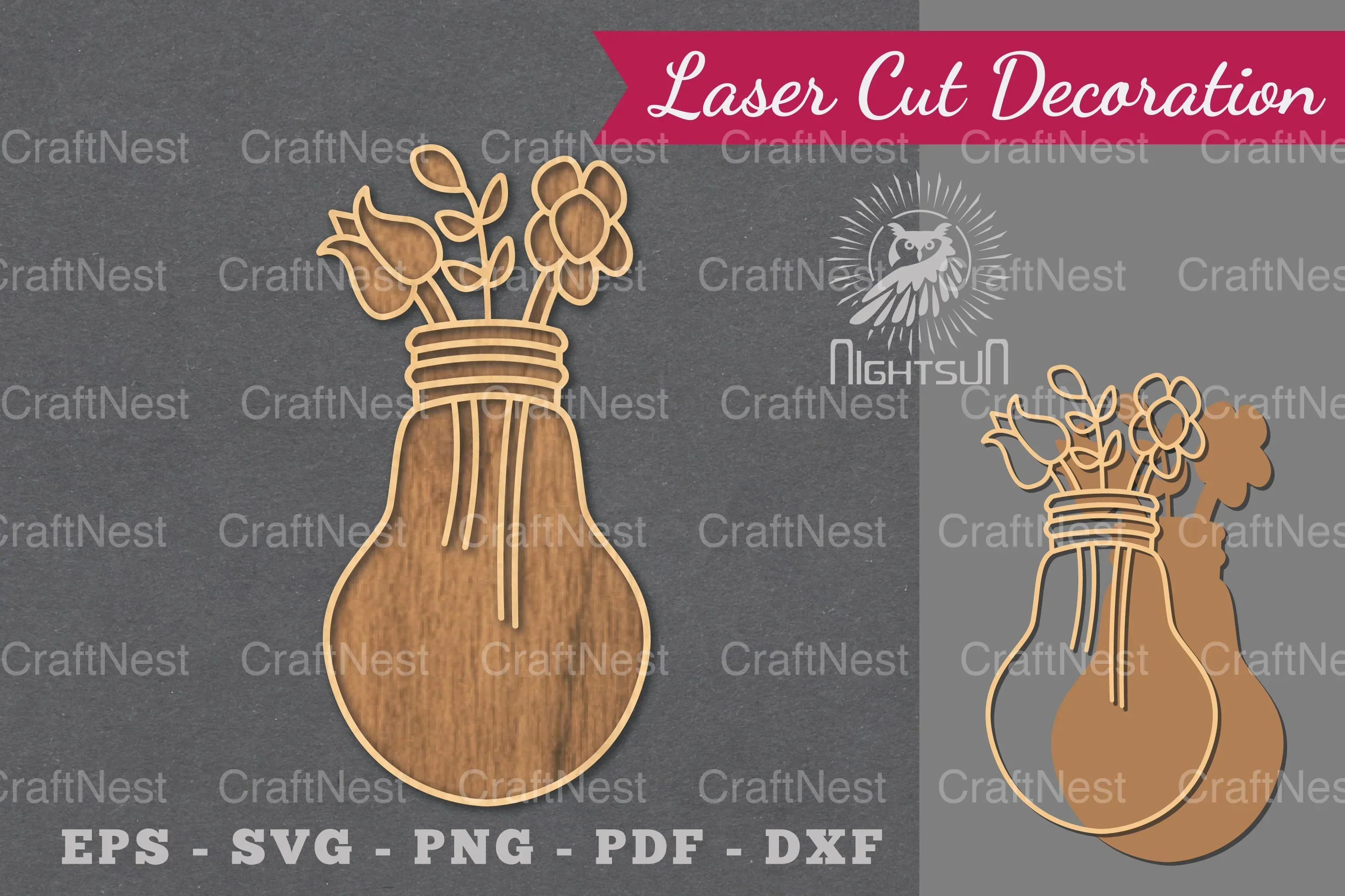 Laser Cut Flower Lamp Decoration Clipart Bundle