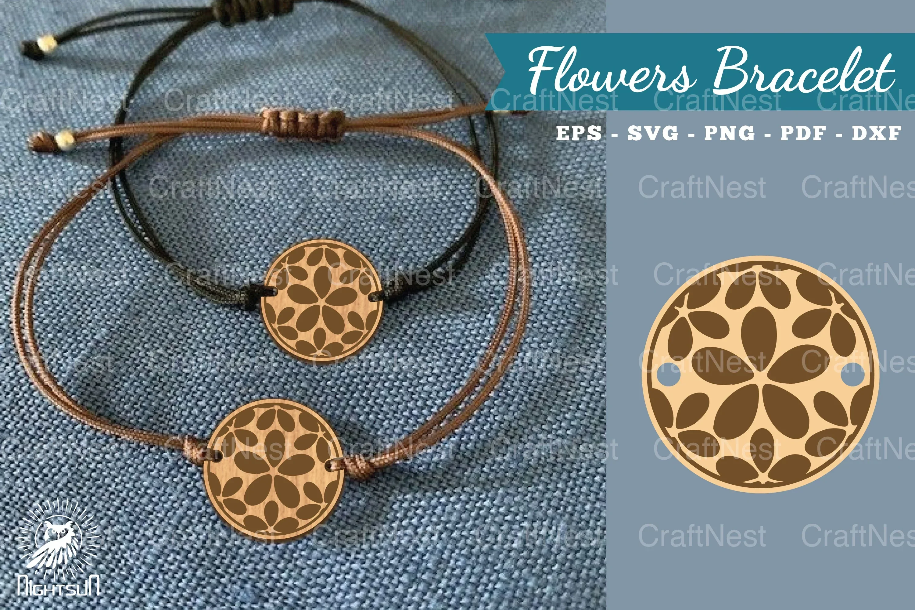 Laser Cut Flowers Bracelet SVG Bundle