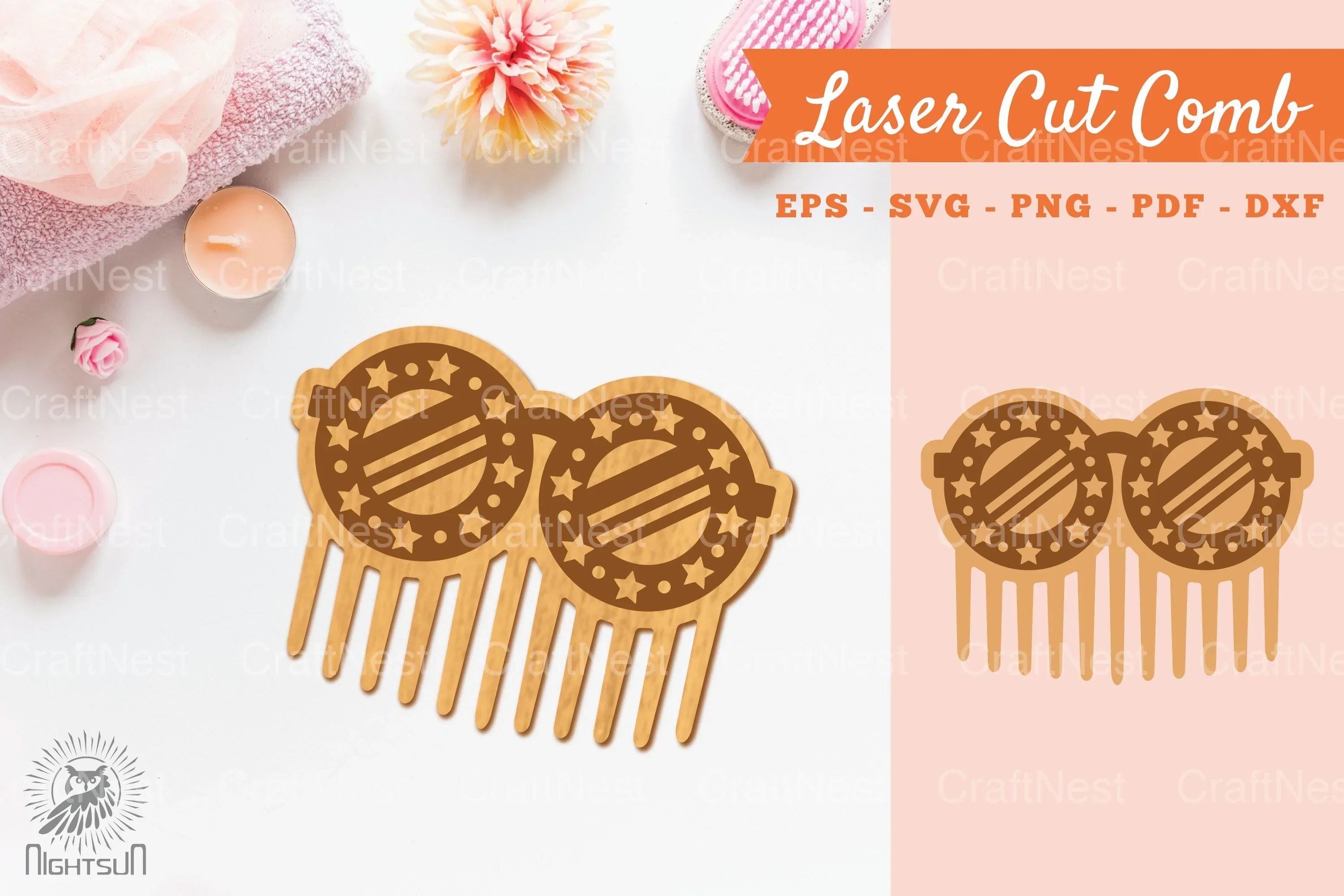 Laser Cut Glasses Comb Clipart Bundle