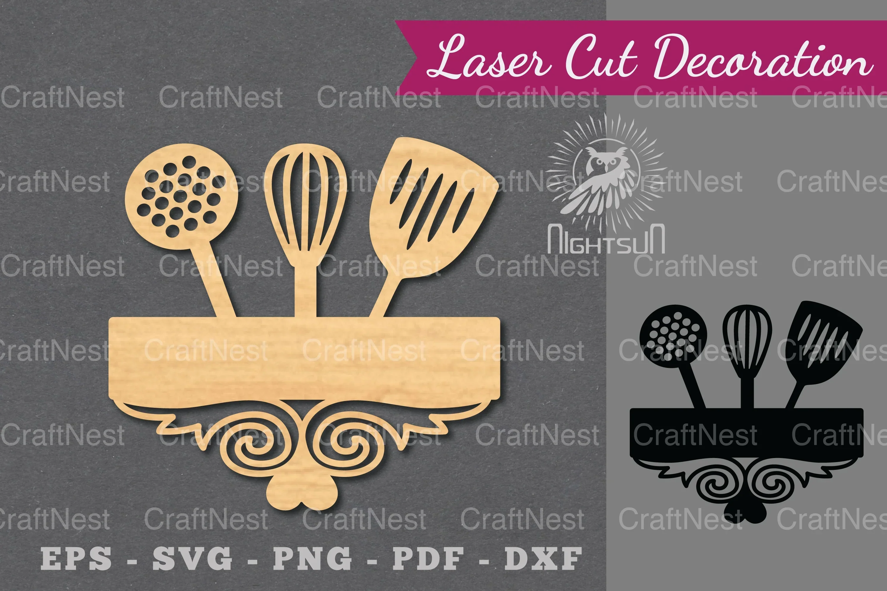 Laser Cut Kitchen Sign Clipart Bundle