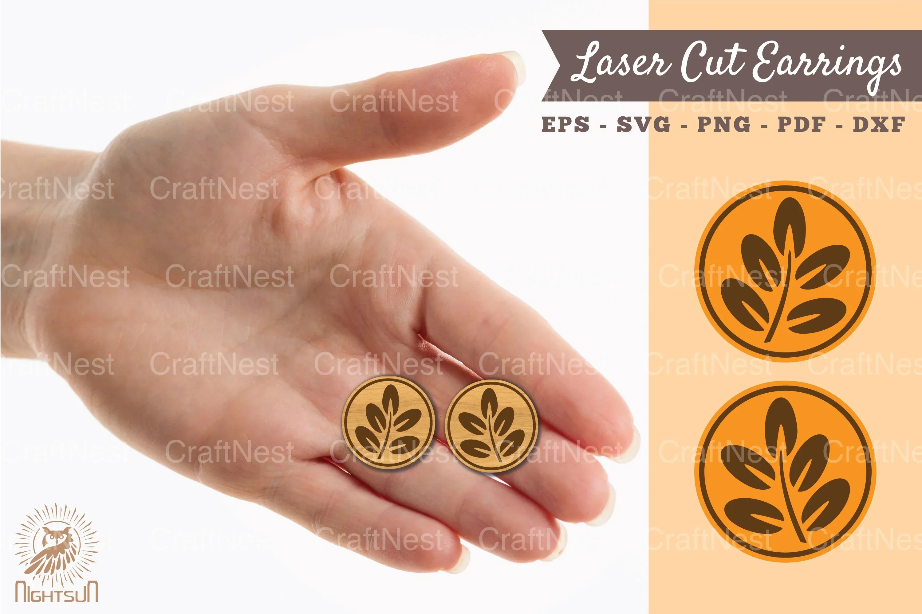 Laser Cut Leaves Earrings SVG Bundle
